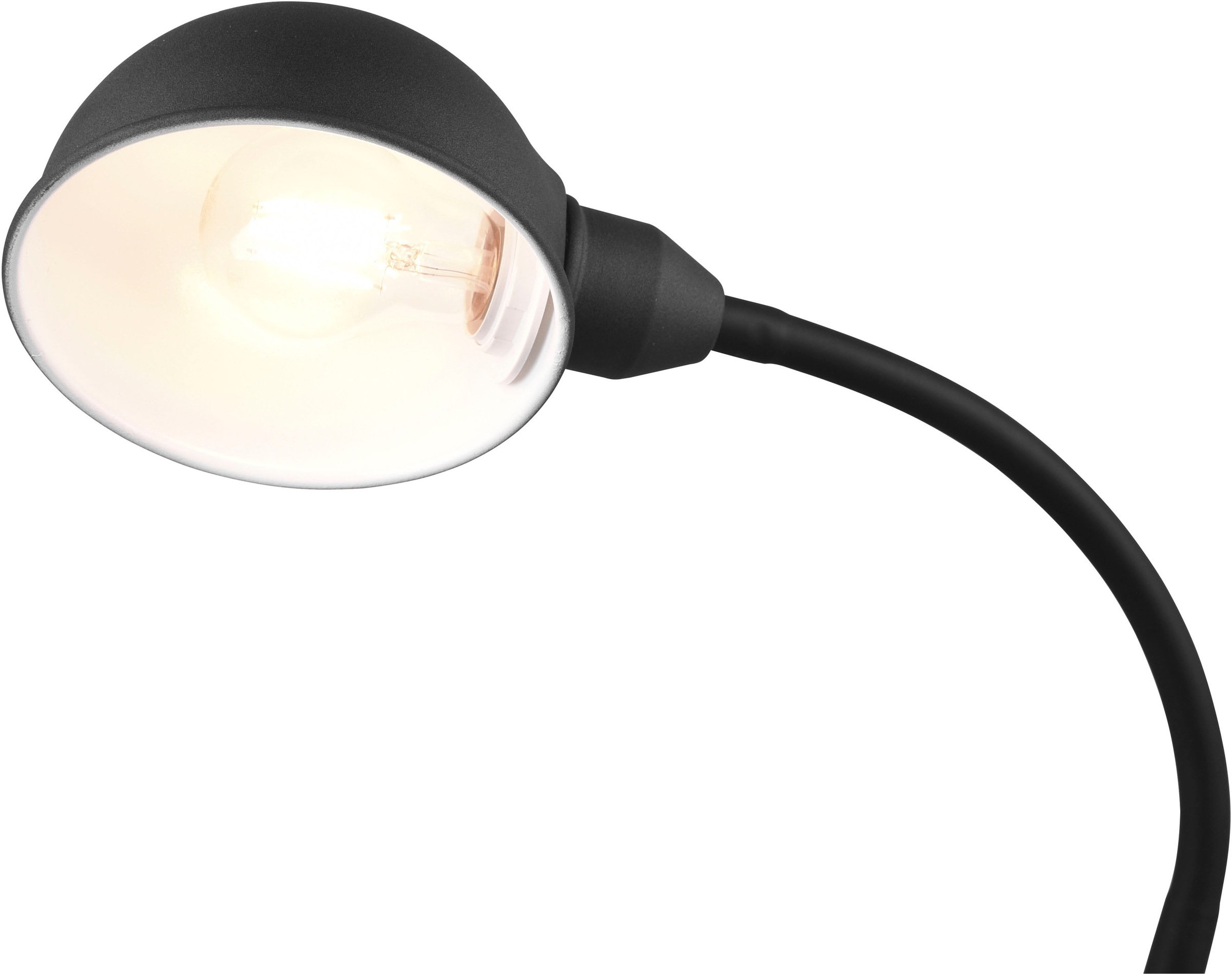 TRIO Leuchten Schreibtischlampe »Perry«, 1 flammig, Leuchtmittel E27 | ohne Leuchtmittel, Tischleuchte Büro, exkl. 1xE27 10W, flex. verstellbar, Schnurschalter
