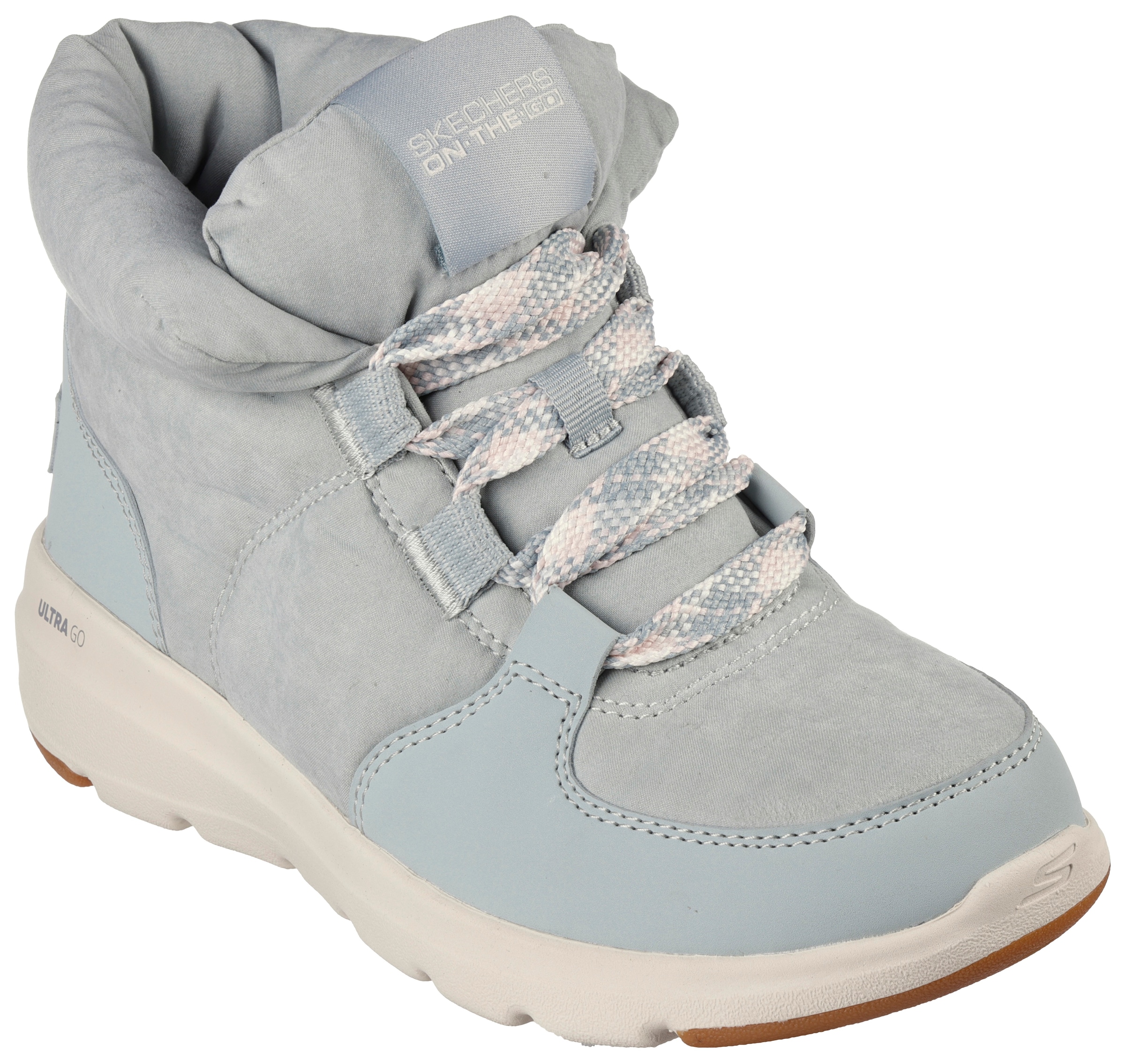 Skechers Damen Winterboots »GLACIAL ULTRA-TREND UP« mit auffälliger Schaftpolsterung in blau, Größe 36