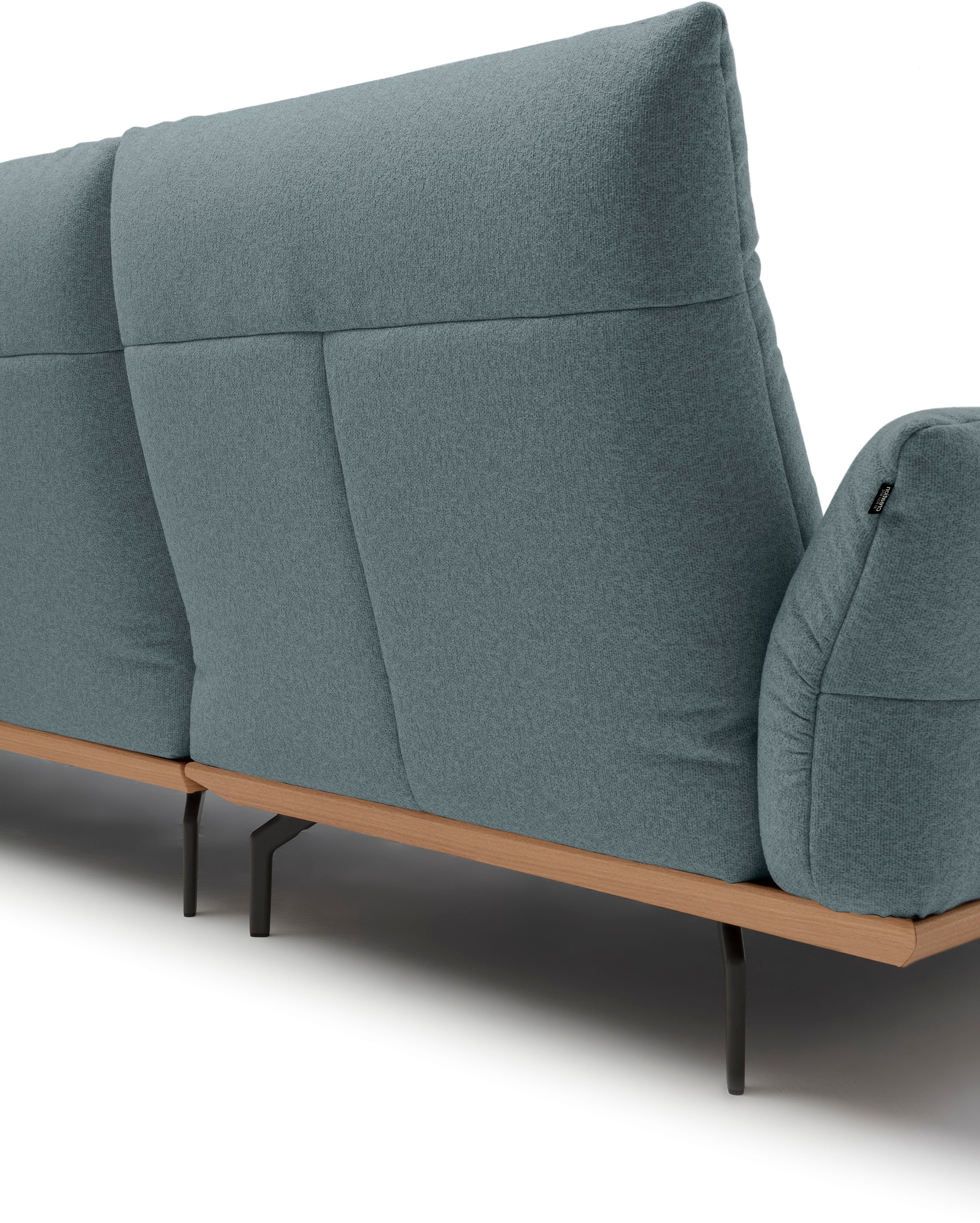 Creation BY ROLF BENZ Ecksofa »CR.460«, Sockel in Eiche, Winkelfüße in Umbragrau, Breite 338 cm