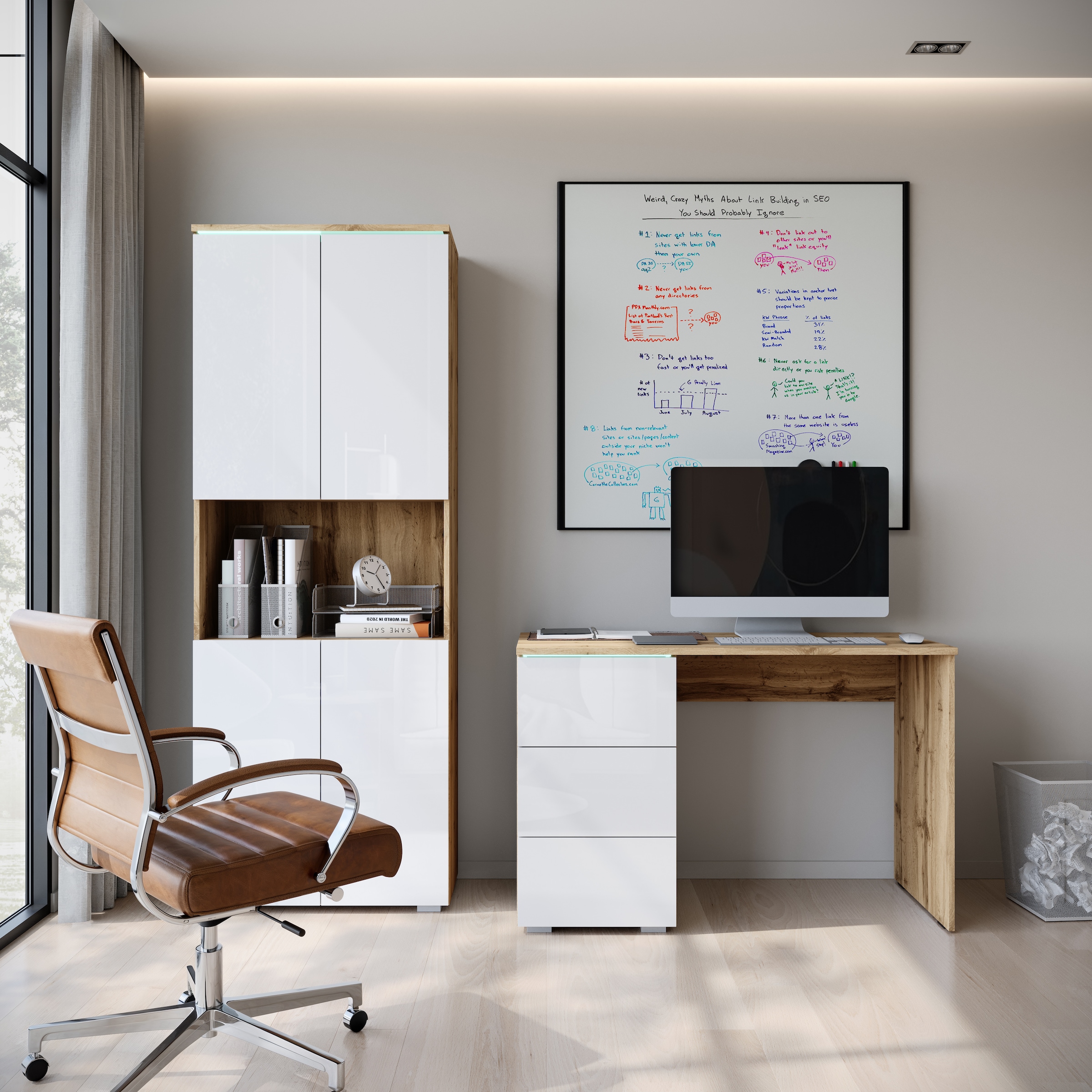 INOSIGN Aktenschrank »Vera, Mehrzweckschrank mit LED-Beleuchtung« Praktischer Stauraum mit höhenverstellbaren Ablageböden, H. 182 cm