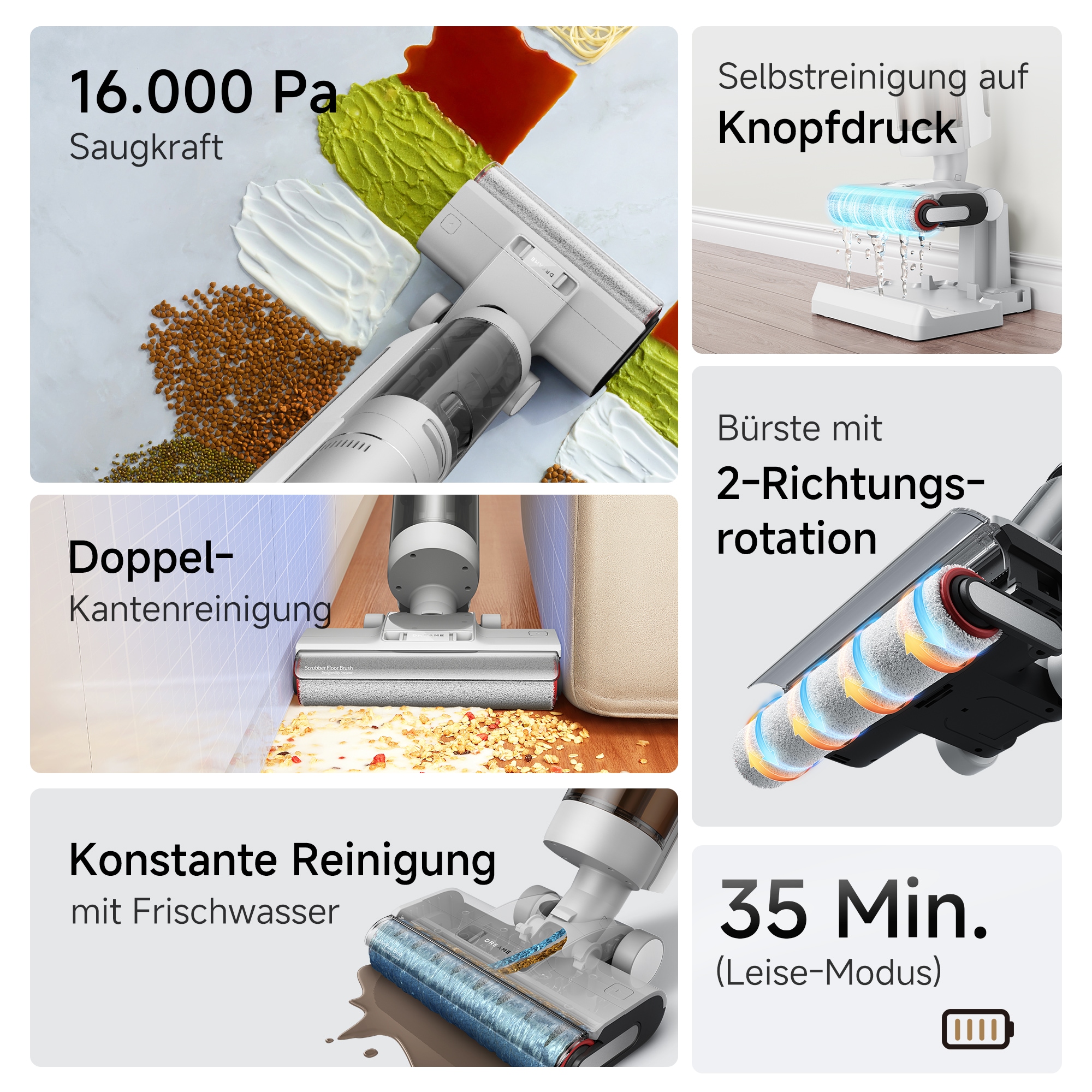 Dreame Nass-Trocken-Sauger »G10 Pro« 300 W, Intelligente Schmutzerkennung, Selbstreinigung