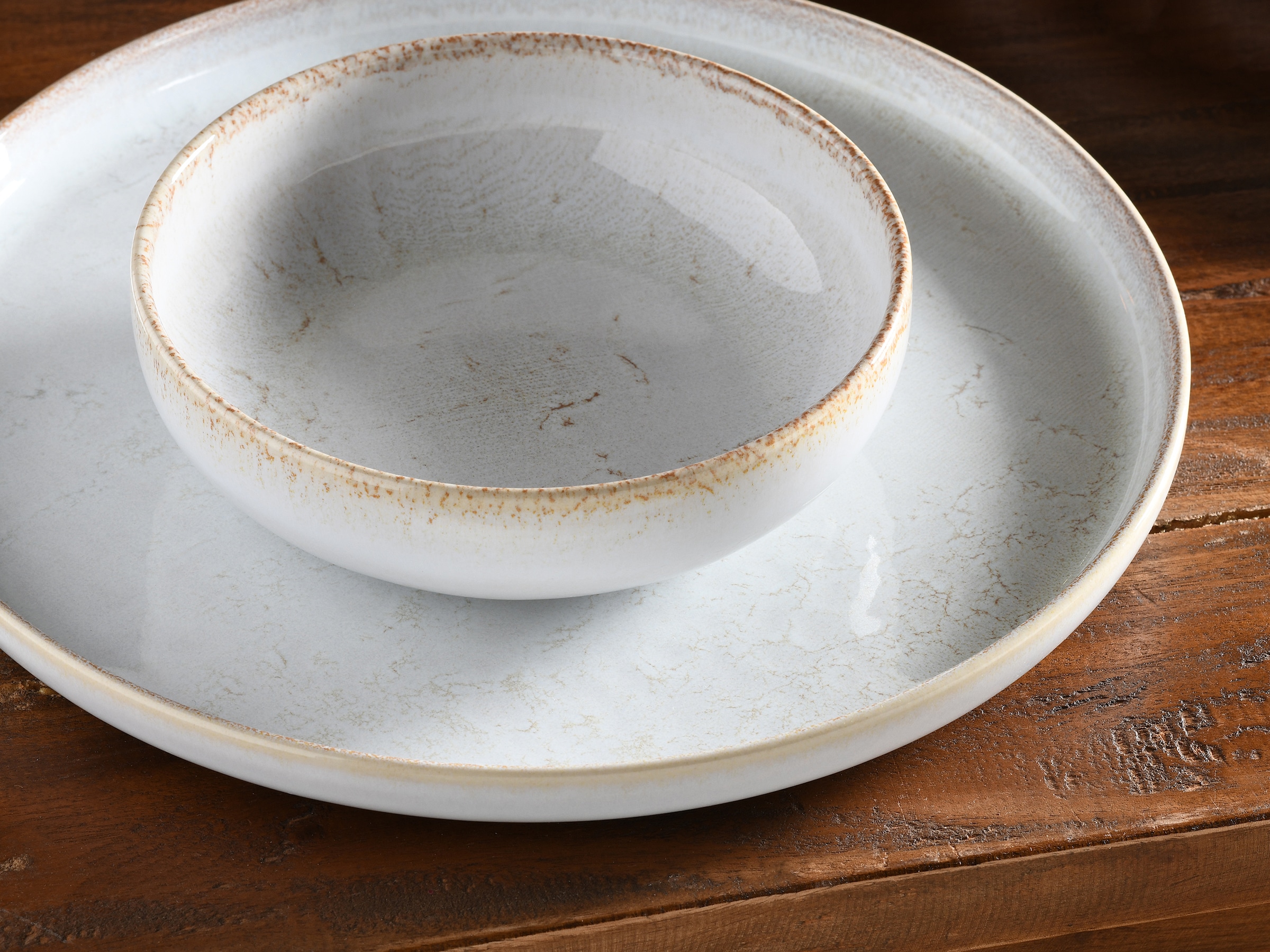 CreaTable Teller-Set »Uno Vintage Offwhite, Tellerset 12-tlg« Shabby Look, Vintage Style