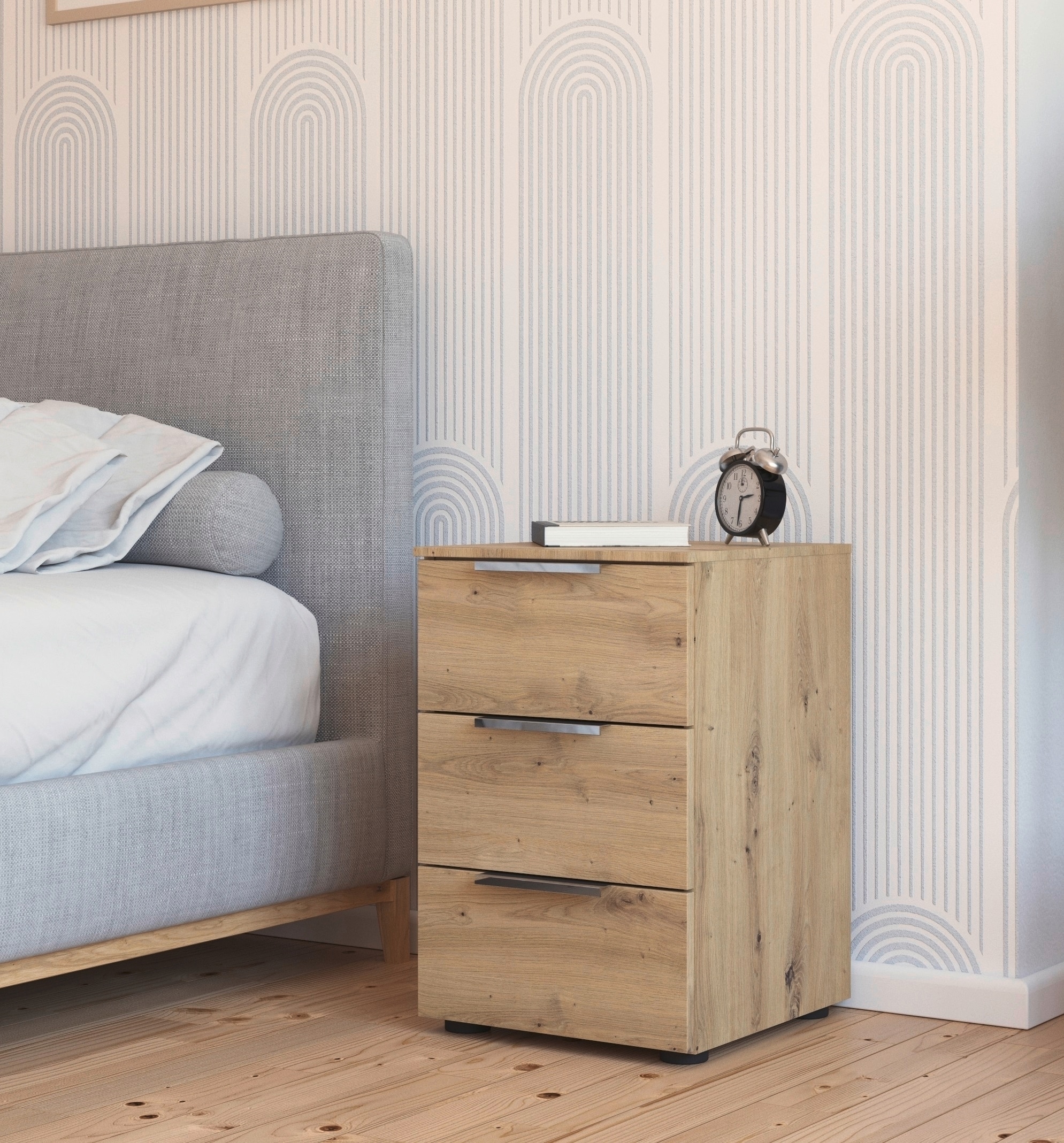 rauch Nachtkommode »Nachttisch Nachtschrank Nachtkonsole FLIPP« Breite 40 cm,  mit 3 Schubladen und Soft-Close-Funktion