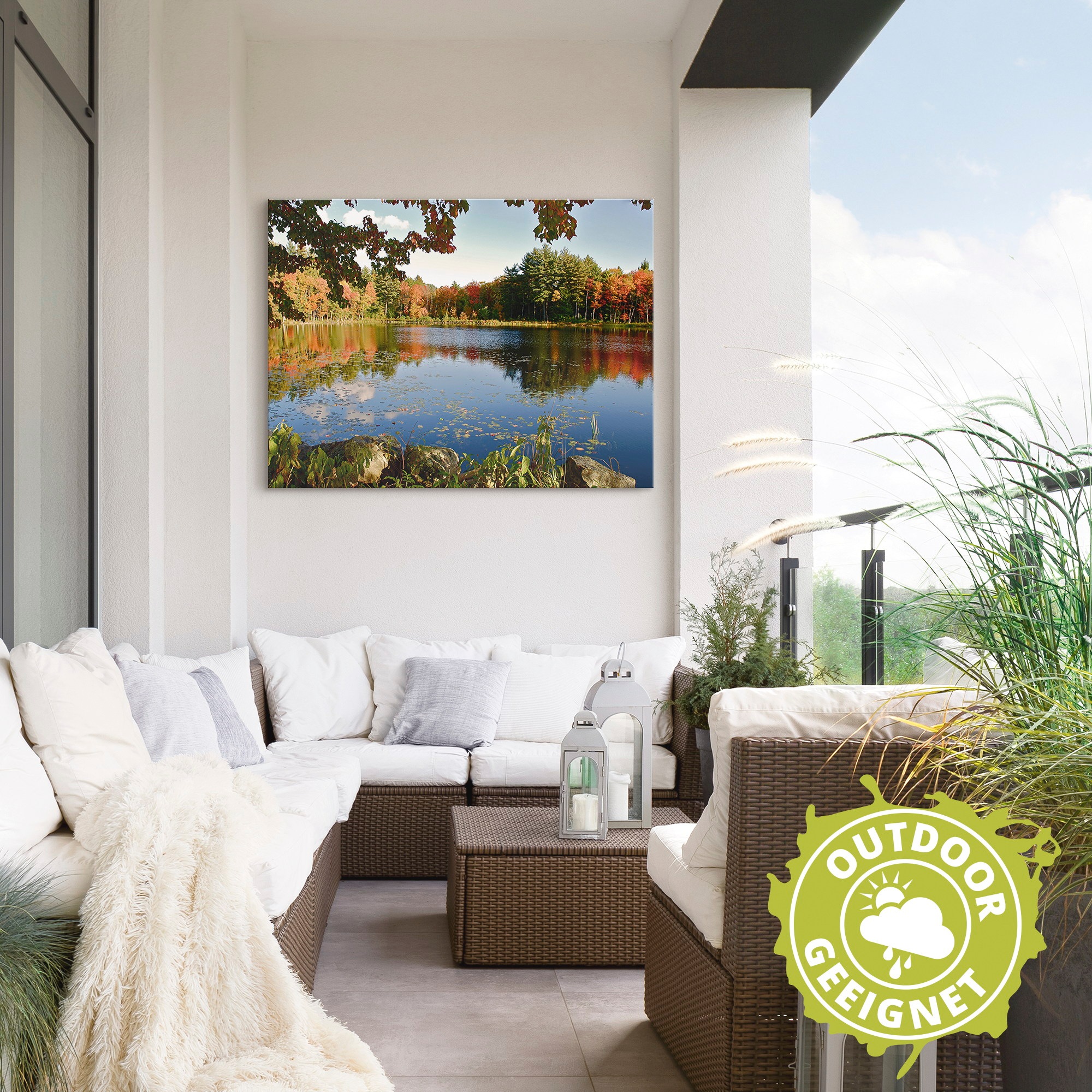 Artland Alu-Dibond-Druck »Landschaft New England«, Vier Jahreszeiten, (1 St.), für Innen- und Außenbereich geeignet, Outdoorbild