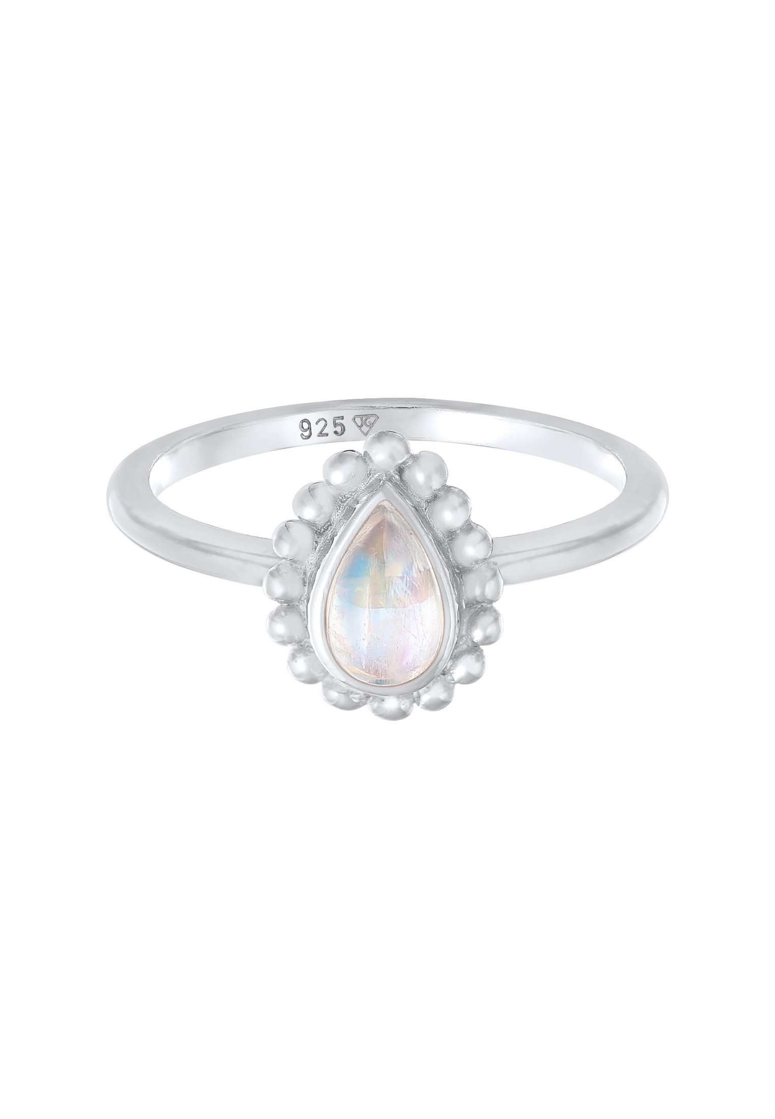 Elli Silberring »Ring Mondstein Tropfen Dots Kugel 925 Silber«
