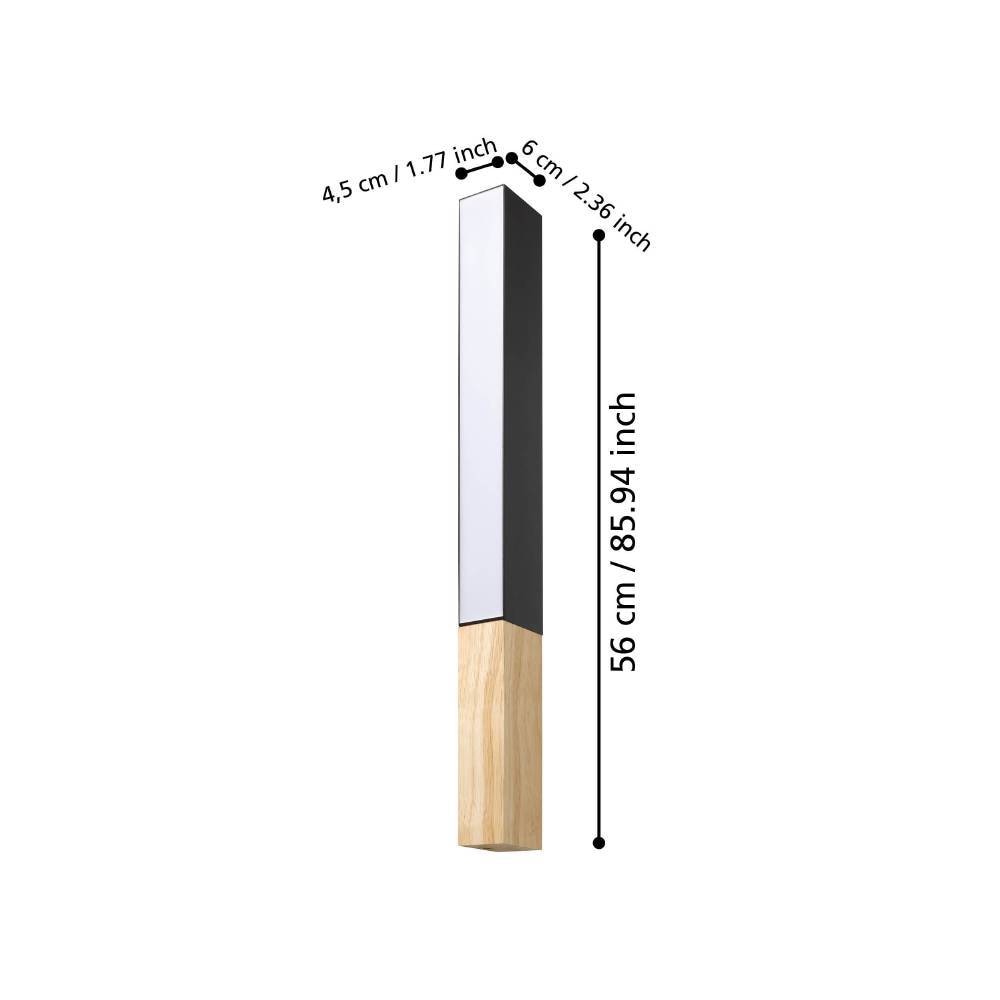 EGLO Wandleuchte »TUDONS«, 1 flammig, Leuchtmittel LED-Modul | LED fest integriert, Wandleuchte, Wand-Flurlampe aus Metall in Schwarz und Holz in Natur