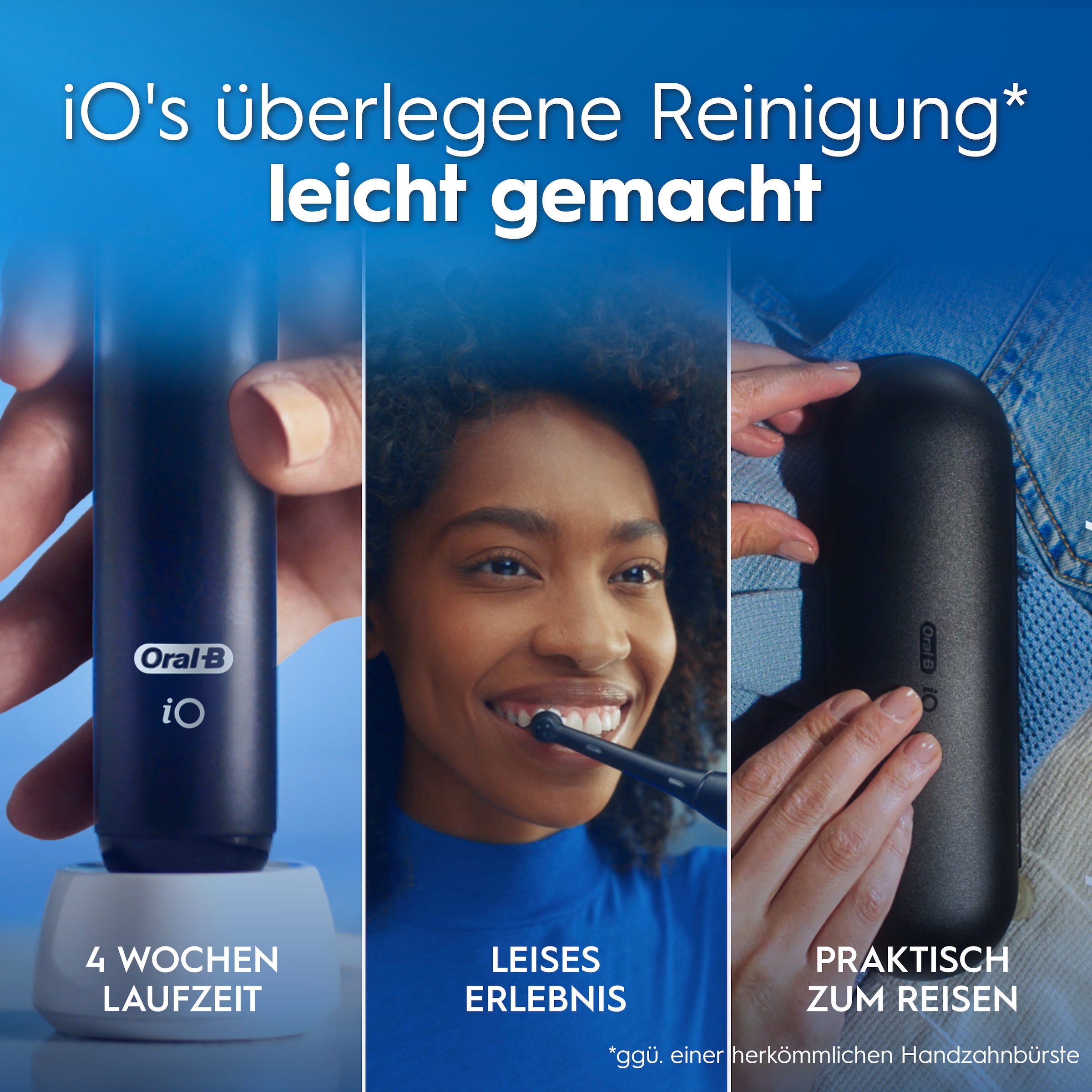 Oral-B Elektrische Zahnbürste »iO Series 2« 1 Stk. Aufsteckbürsten für die sanfte Reinigung, Reise-Etui, Aufsteckbürstenhalter