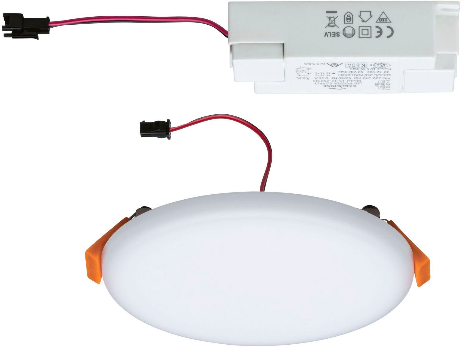 Paulmann LED Einbauleuchte »LED Einbaupanel Veluna VariFit IP44 rund 125mm 8,5W 3.000K Satin«, 1 flammig, LED Einbaupanel Veluna VariFit IP44 rund 125mm 8,5W 3.000K Satin