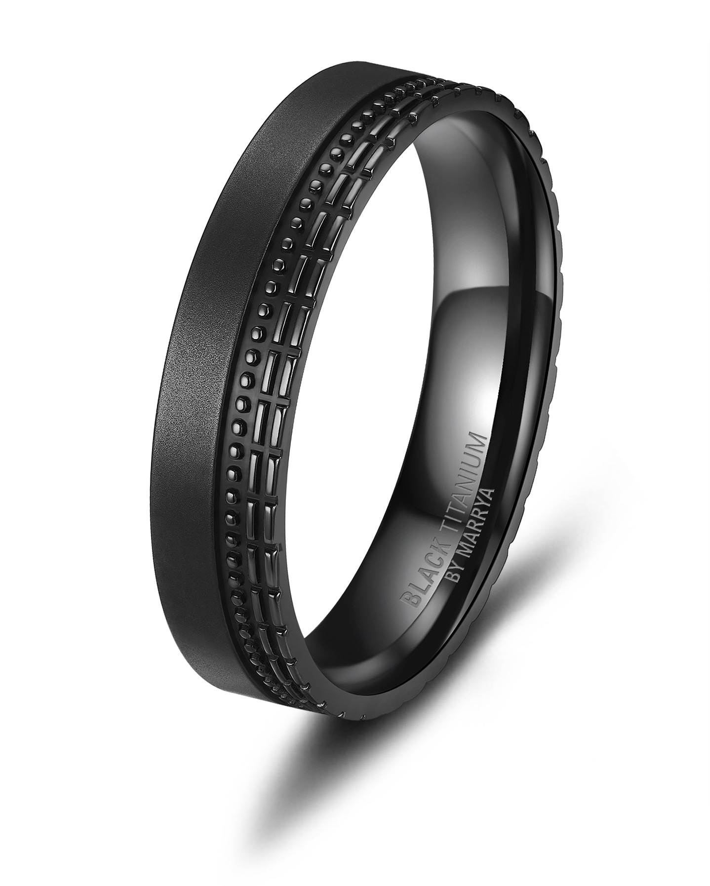 Marrya Partnerring »BLACK TITANIUM by MARRYA Black Titanium - Zirkonium Ringe Trauringe Eheringe Partnerringe«