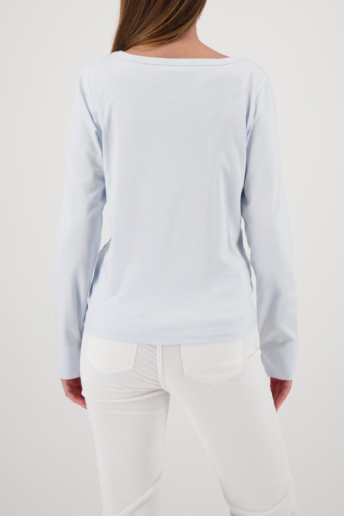 Monari Langarmshirt »Shirt Schmuckschrift« Regular fit mit U-Boot-Ausschnitt