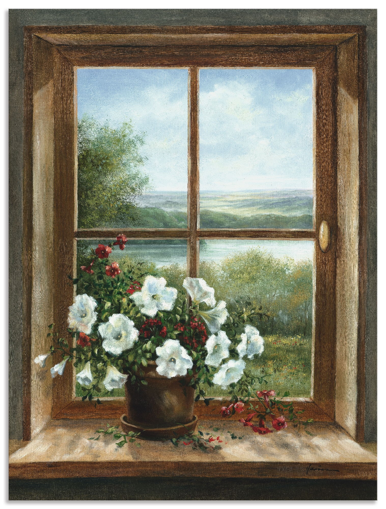 Artland Wandbild »Blumen am Fenster«, Arrangements, (1 St.), als Alubild, Outdoorbild, Leinwandbild, Poster, Wandaufkleber