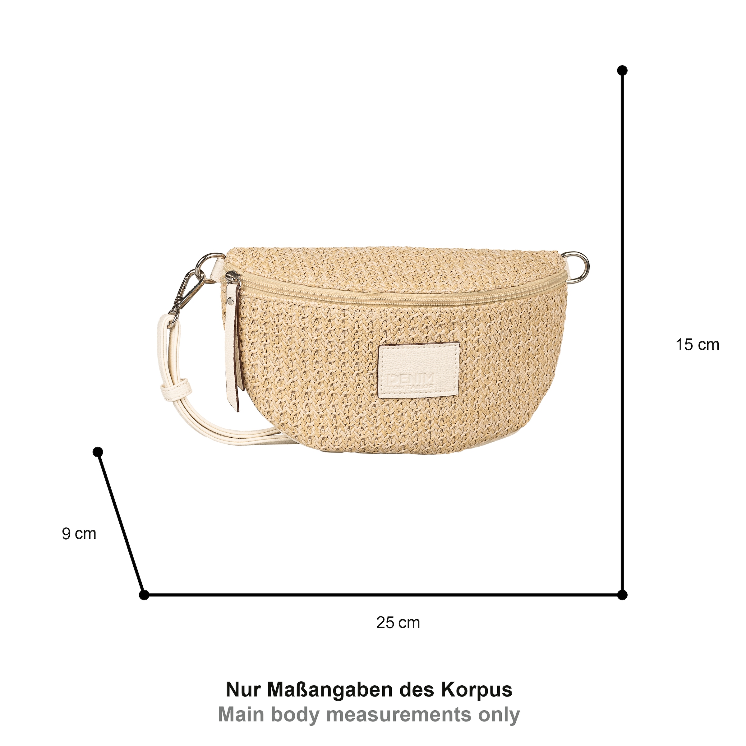 TOM TAILOR Denim Bauchtasche »Rosie Raffia« klare Formen und überlange Quastenanhänger im Streifendesign