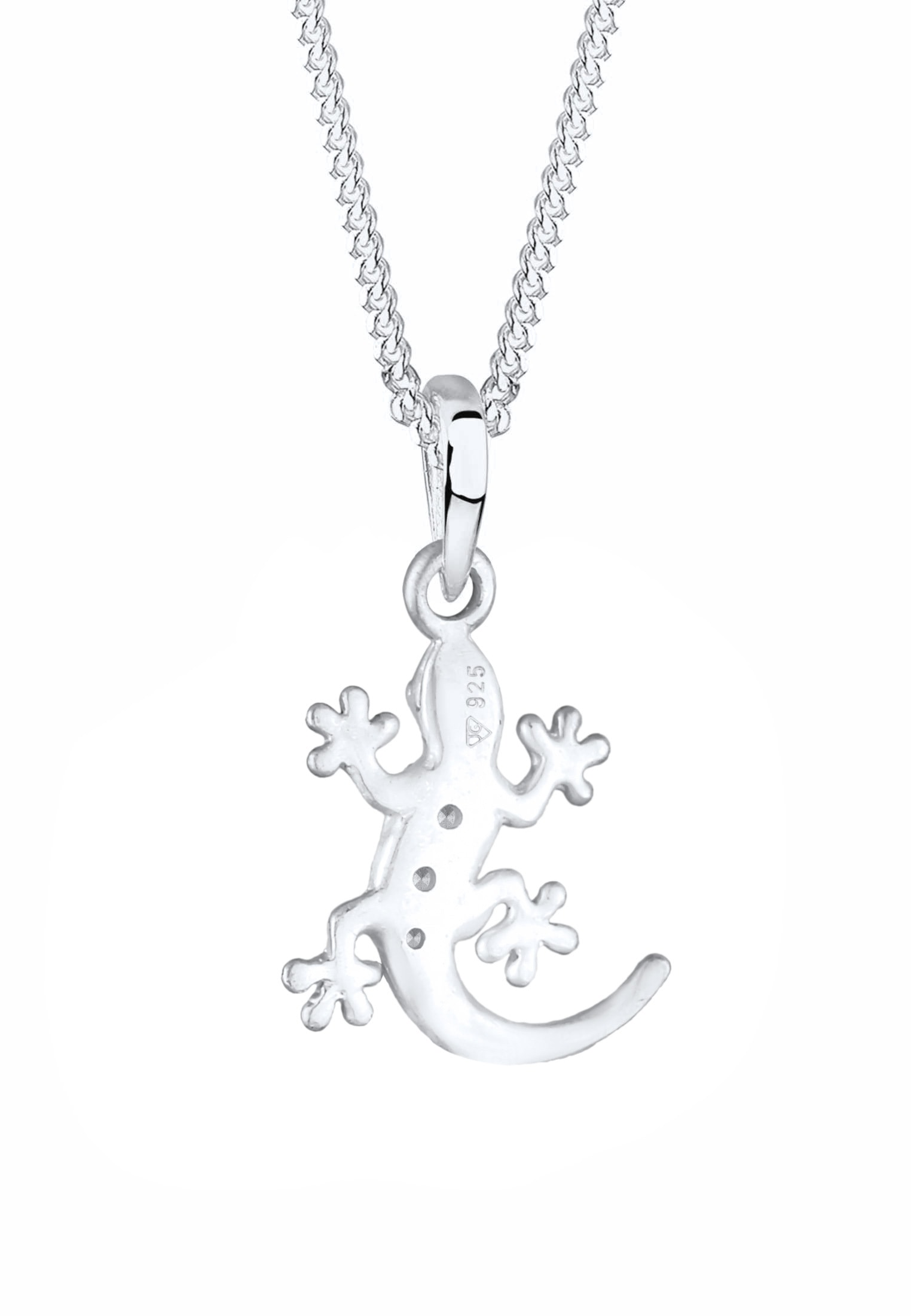 Elli Silberkette »Halskette Gecko Eidechse 925 Silber, mit Kristallen von Swarovski®«