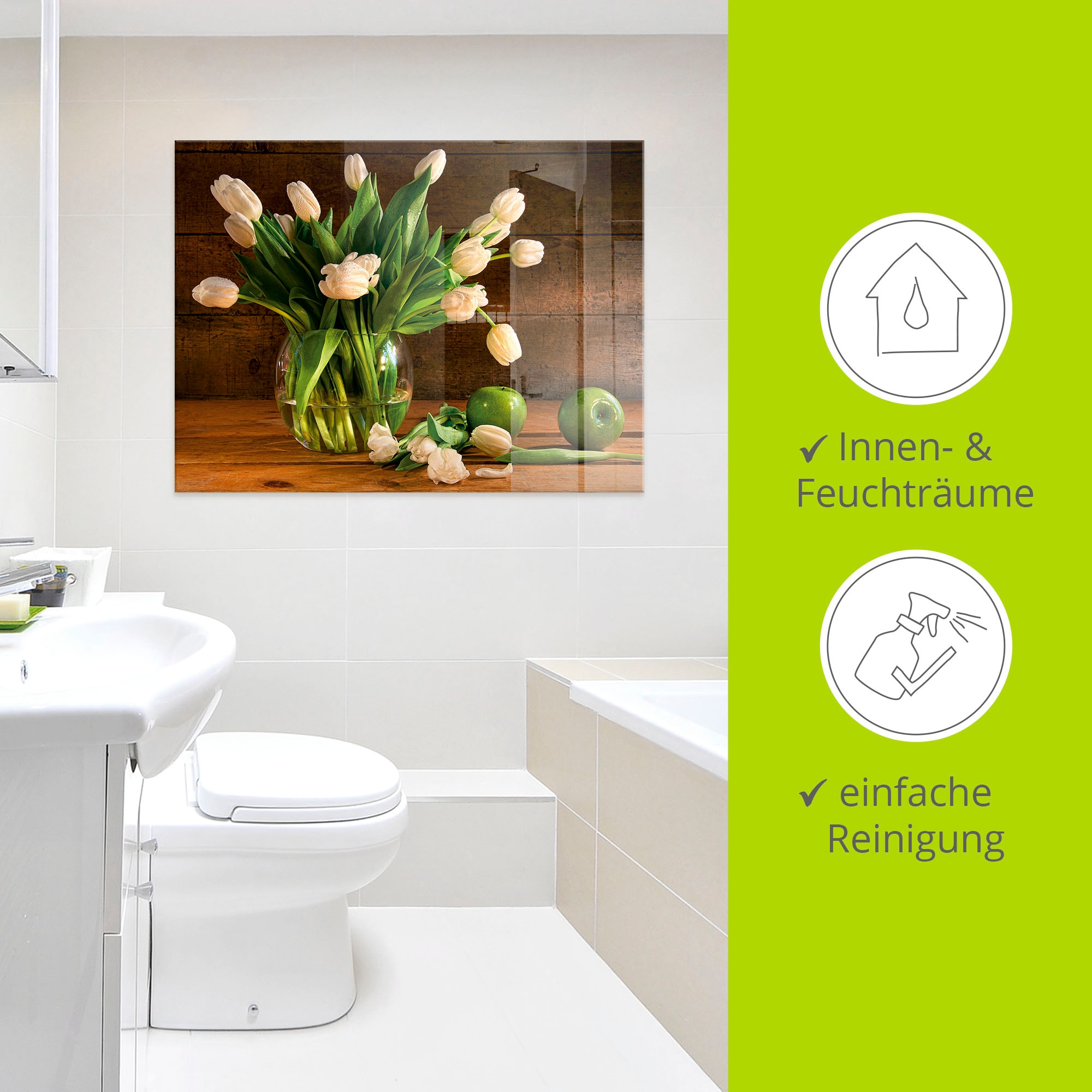 Artland Glasbild »Tulpen in Glasvase«, Blumen, (1 St.), in verschiedenen Größen