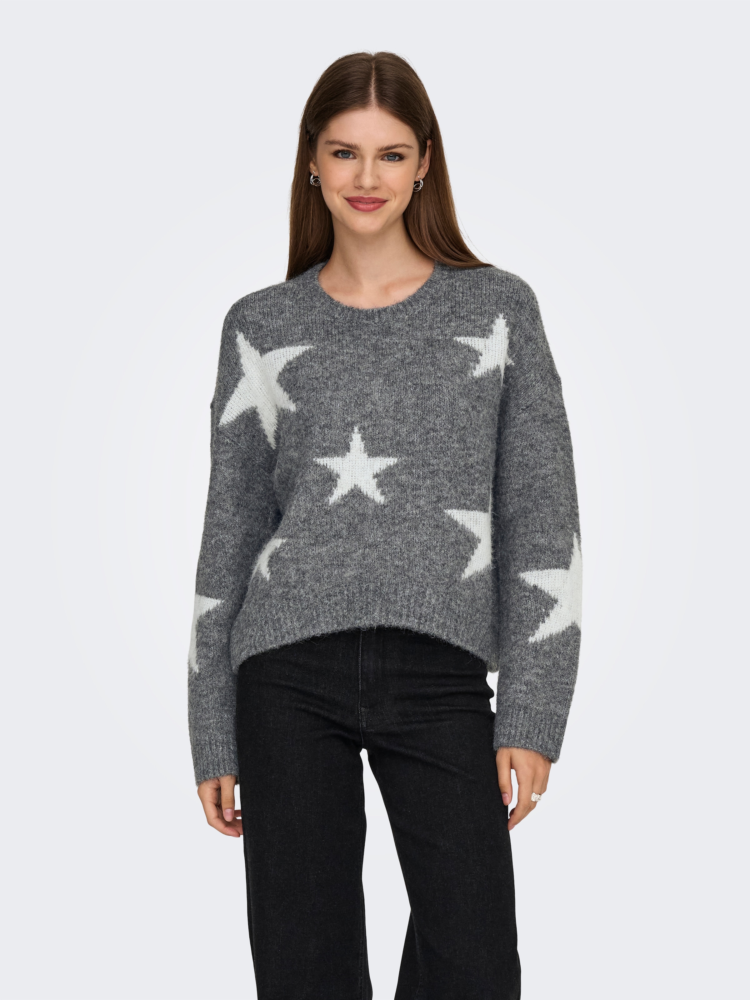 ONLY Strickpullover »ONLAZU LS STAR O-NECK KNT«