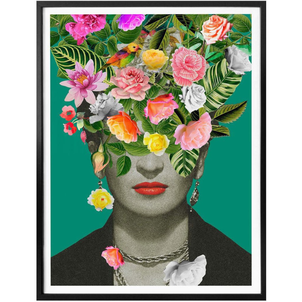 Wall-Art Poster »Frida Floral Blumenstrauß«, Schriftzug, (1 St.)
