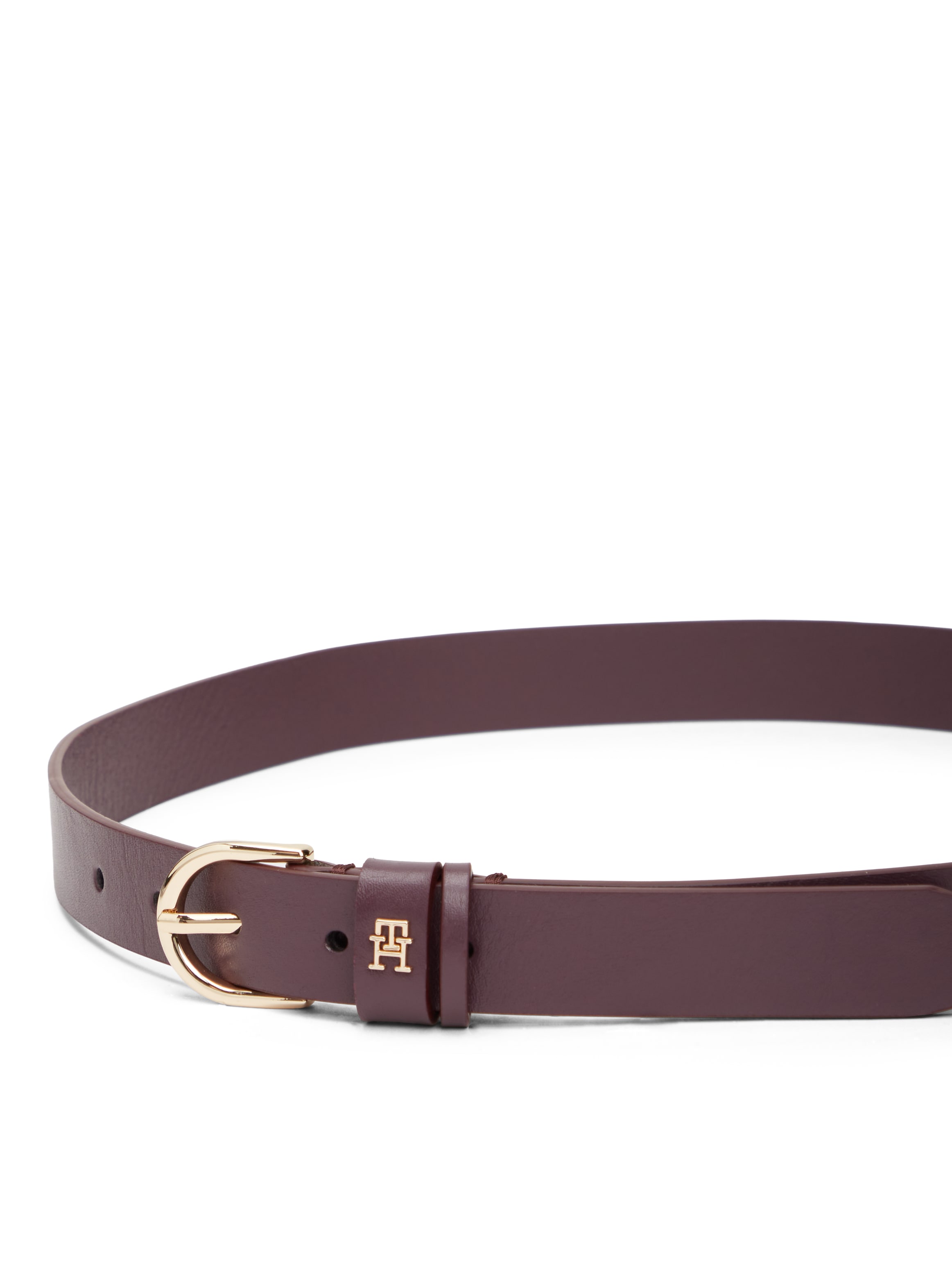 Tommy Hilfiger Ledergürtel »ESSENTIAL EFFORTLESS 2.5 cm breit GOLD« Logoemblem, weiche Haptik, ovale Einfachdornschließe