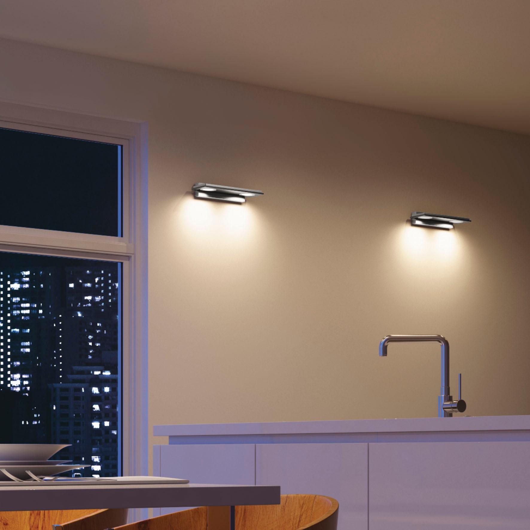 EVOTEC LED Wandleuchte »PANO«, 2 flammig, Leuchtmittel LED-Board | LED fest integriert