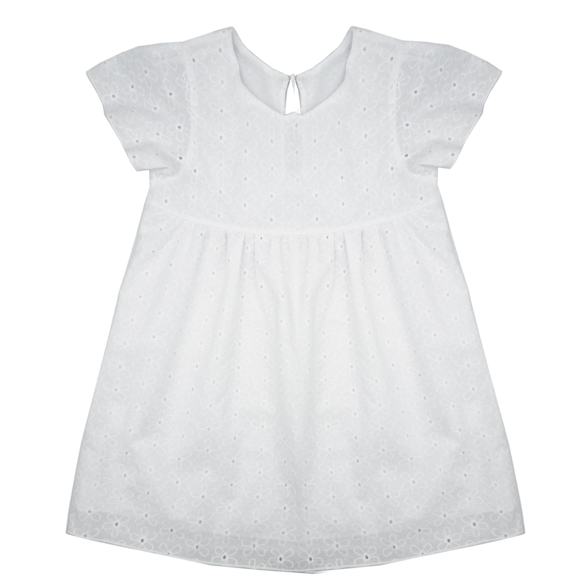 MAXIMO Blusenkleid 1 tlg. Schneeweiß, Blütenstickerei, Rundhalsausschnitt, Kleinkind, Mädchen