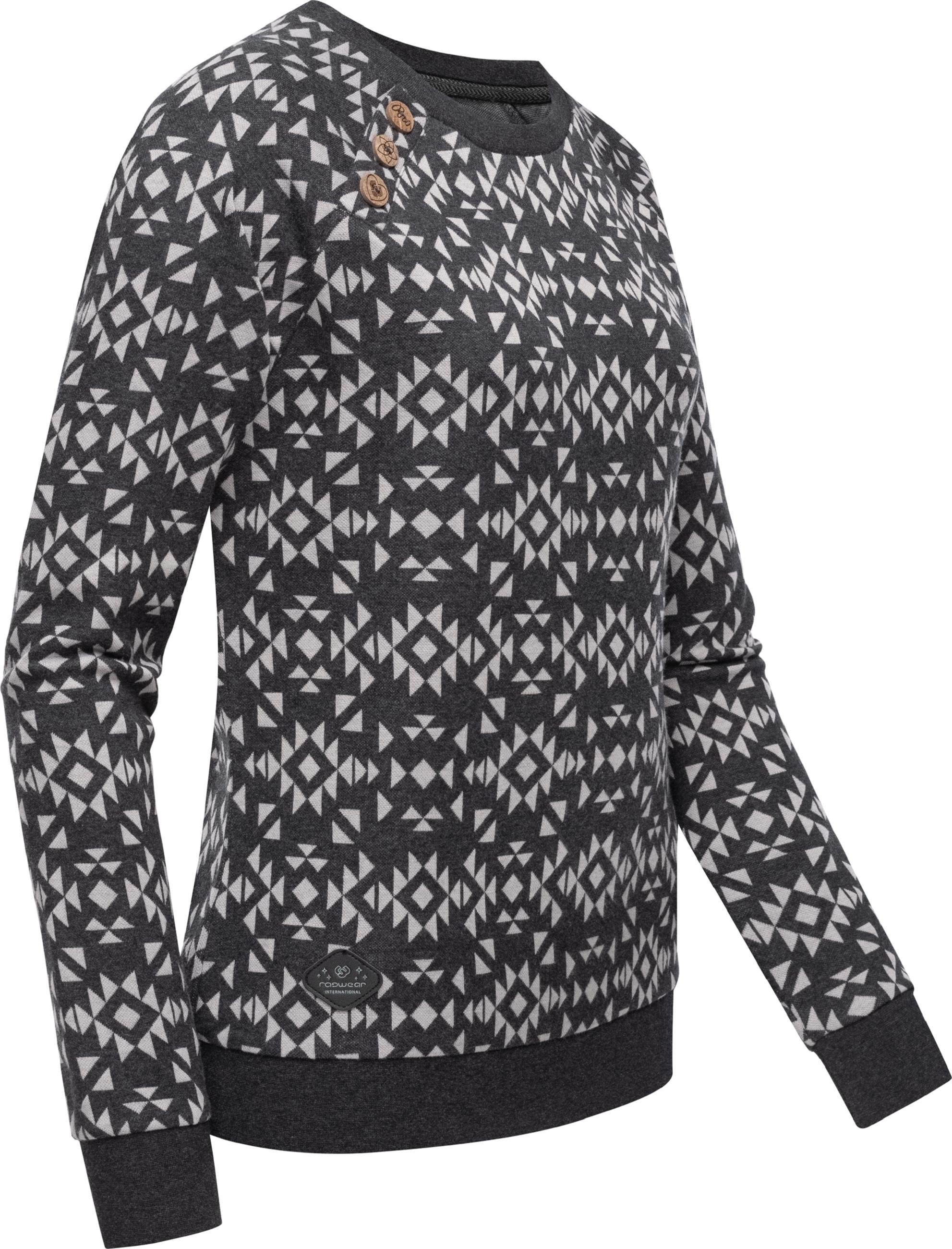 Ragwear Sweater »Rundhalspullover Darria Aztec«, Leichter Damen Pullover mit coolem Print-Muster
