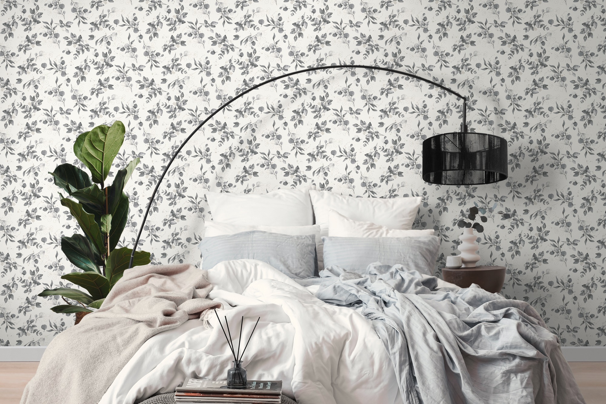 A.S. Création Vliestapete »Pure Elegance Blumen-Tapete Mustertapete Blümchen Blattmuster« leicht glänzend glatt Vliestapete floral für Schlafzimmer Küche Wohnzimmer Blumen Design