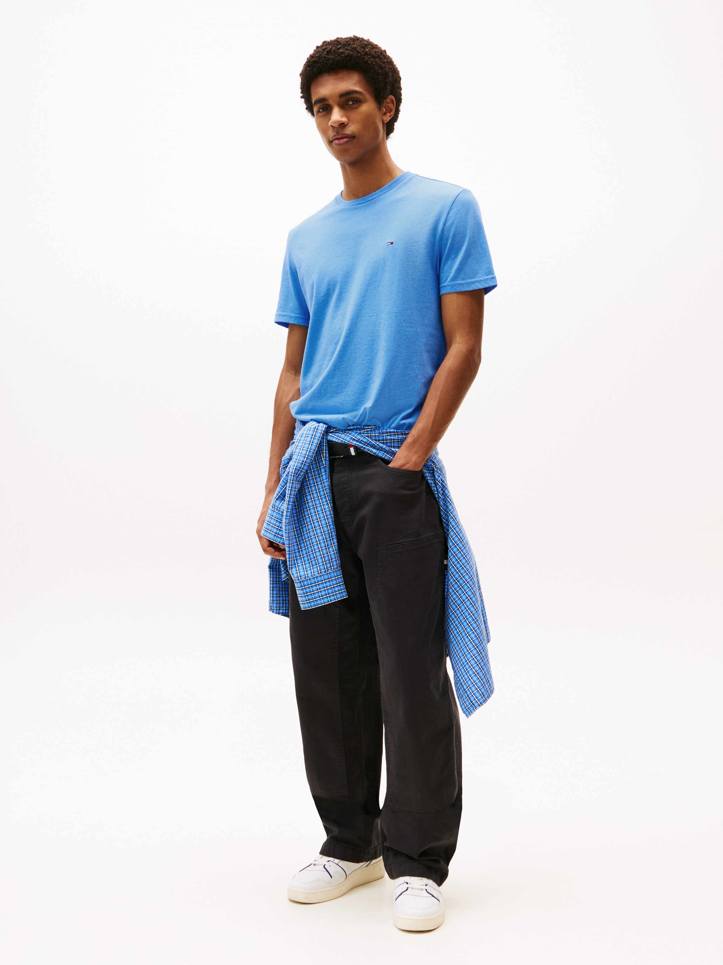 Tommy Jeans T-Shirt »TJM XSLIM JASPE HTR TEE EXT«, Mit Rundhalsausschnitt