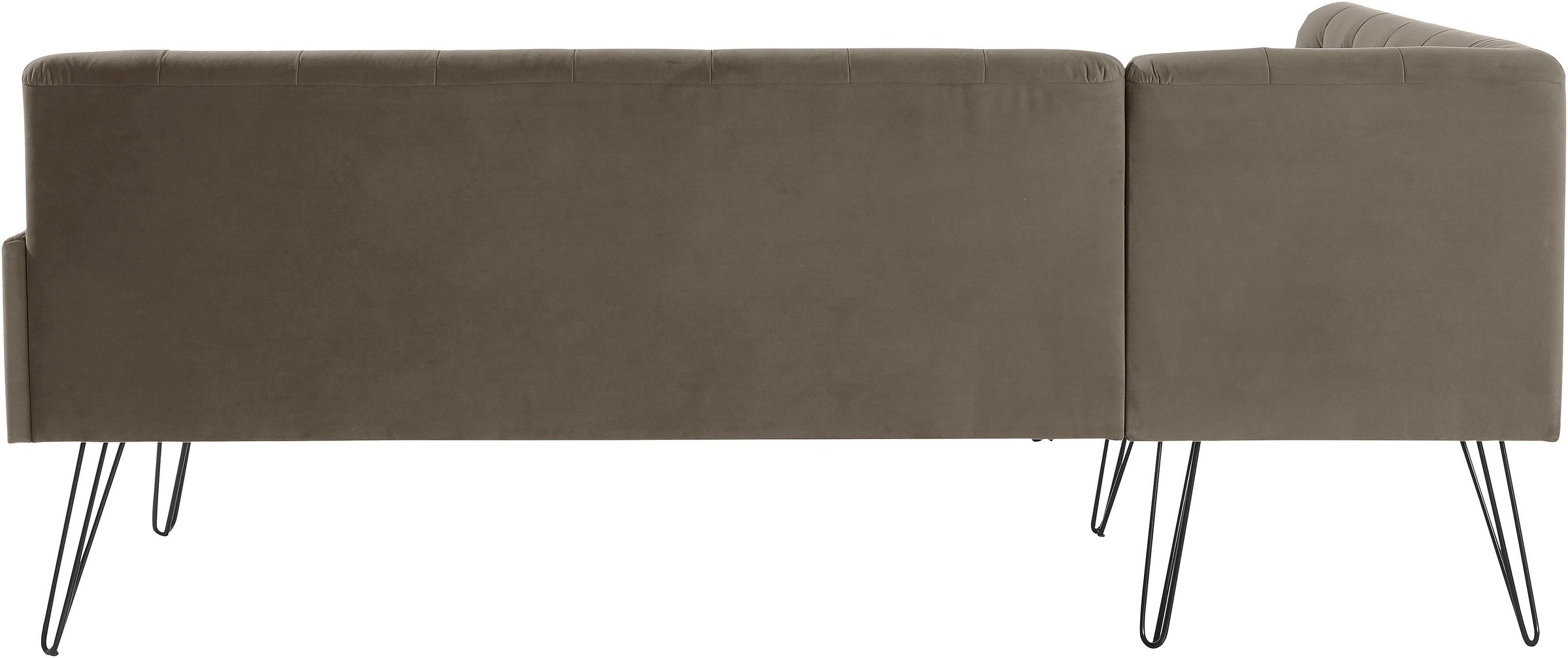 exxpo - sofa fashion Eckbank »Doppio, Chesterfield Optik, komfortabel und bequem, hohe Designfüße«, Frei im Raum stellbar