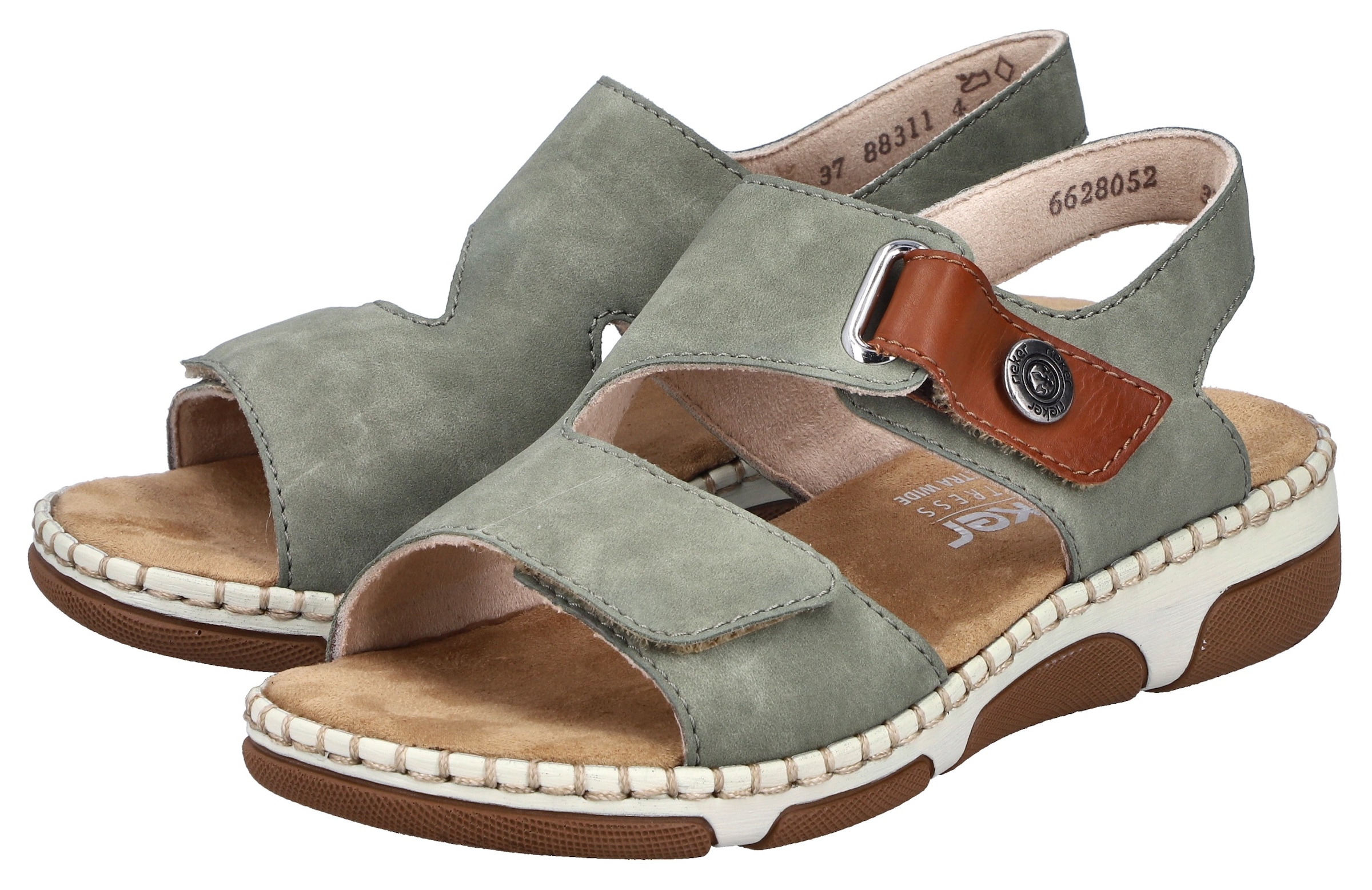 Rieker Sandale  Sommerschuh, Klettschuh mit aufwändiger Ziernaht an der Laufsohle