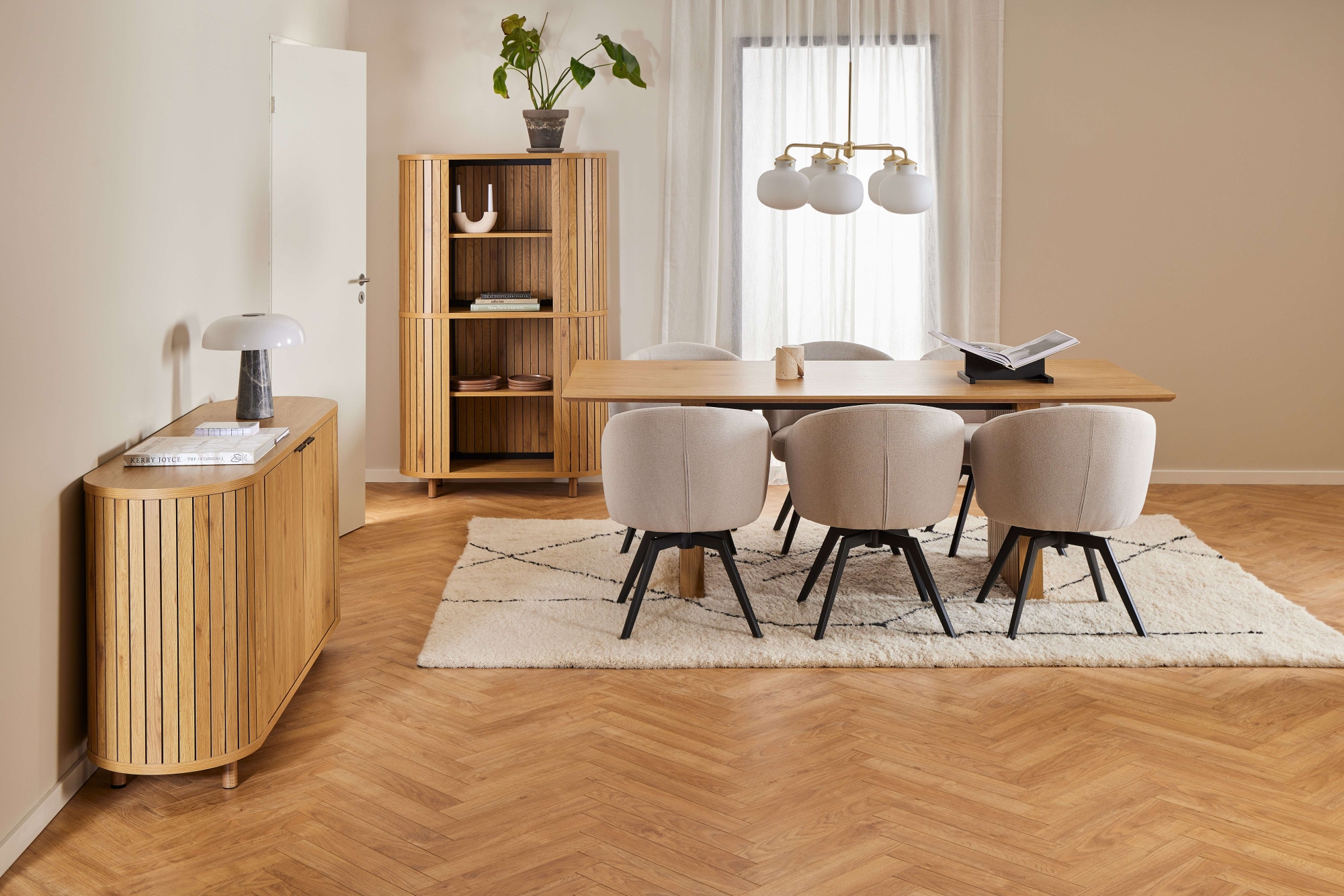 ACTONA GROUP Esstisch »Colima«, Esstisch, matt Wildeiche rau Melamin mit lamellenfront, 210x100x75 cm