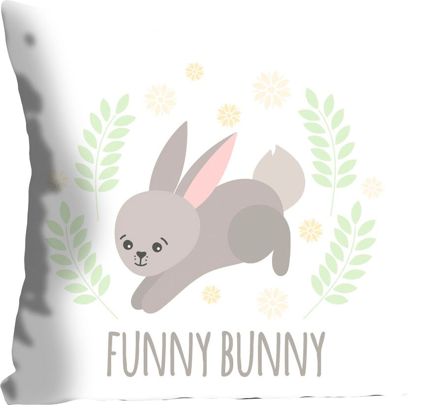 queence Dekokissen »Darcy«, mit einem funny bunny, Kissenhülle ohne Füllung, 1 Stück