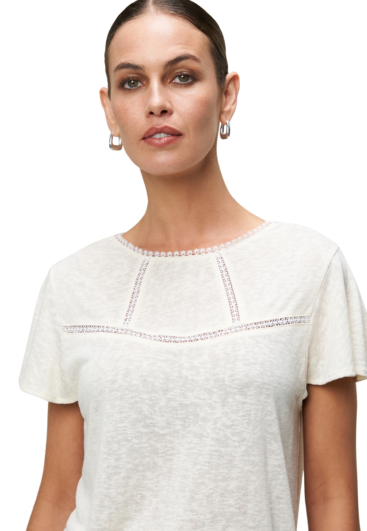 Zero T-Shirt »Shirt mit Häkeldetails«