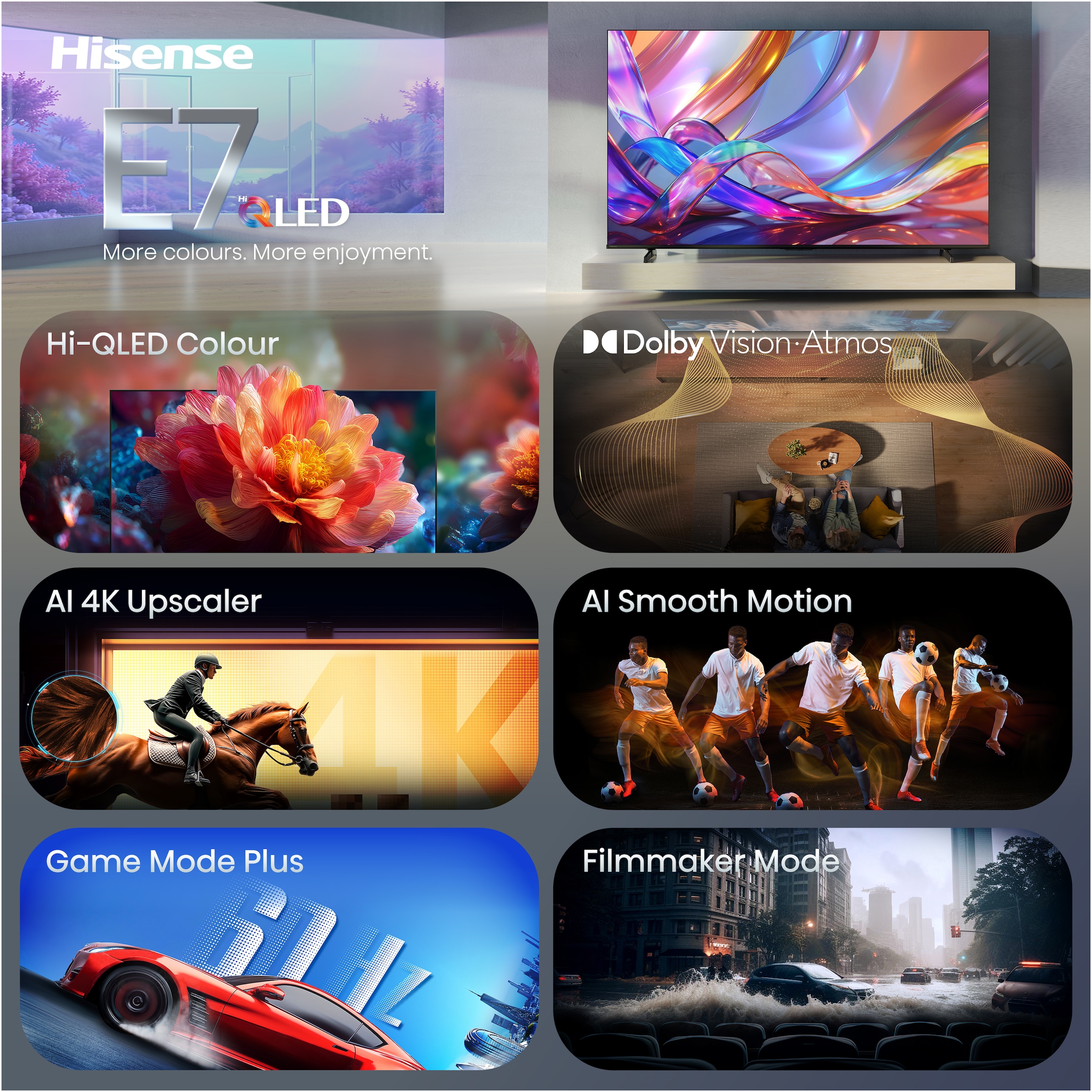 Hisense QLED-Fernseher »58E7S« 146 cm/58 ″ Smart-TV