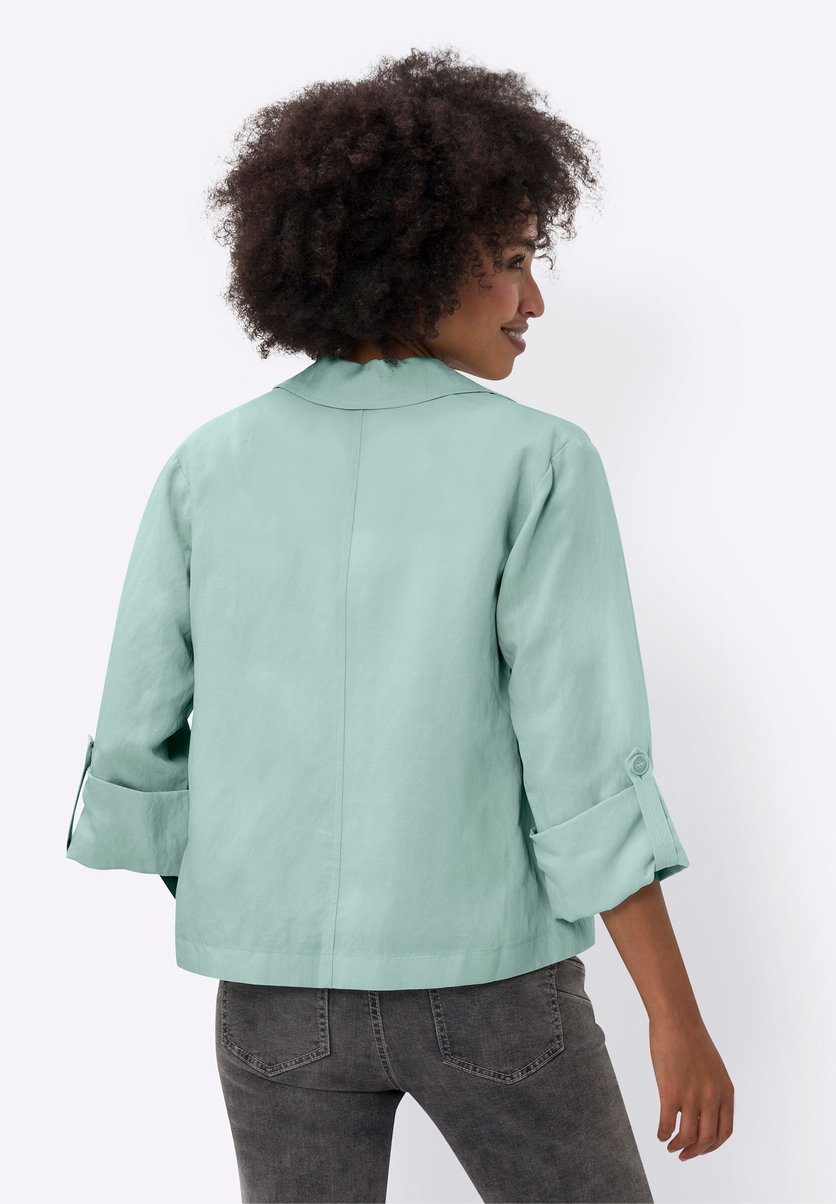 heine Kurzblazer »Blazer Leinenblazer mit Riegel am Langarm«