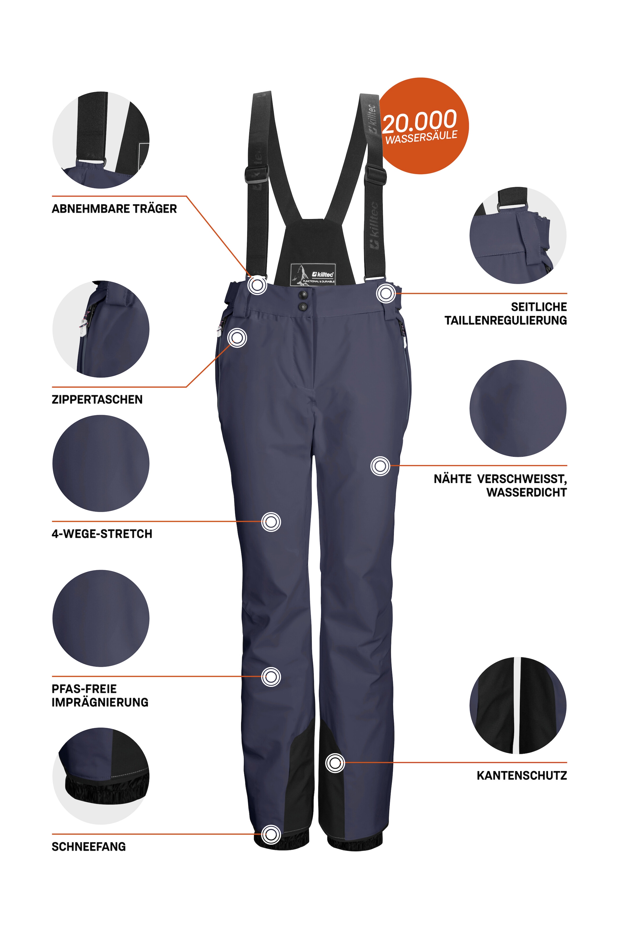 Killtec Skihose »KSW 61 WMN SKI PNTS«  Wasserdichte Skihose, verstellbare Taille, Schneefänge, mit Stretch