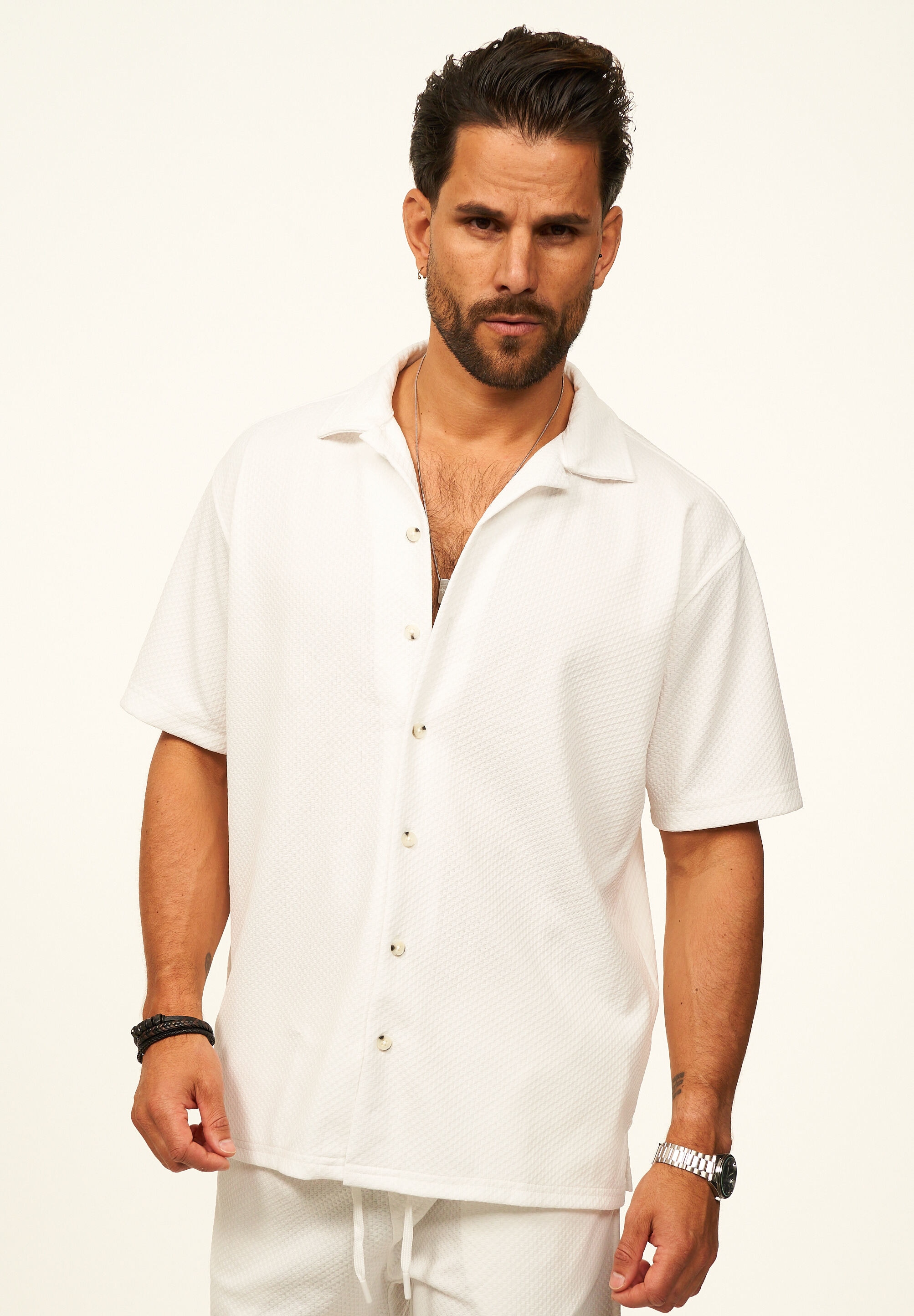 CARISMA Kurzarmhemd »mit Struktur als lässiges Sommerhemd - Poloshirt für Herren« Herren Polohemd T-Shirt im Regular-Fit - Strandhemd