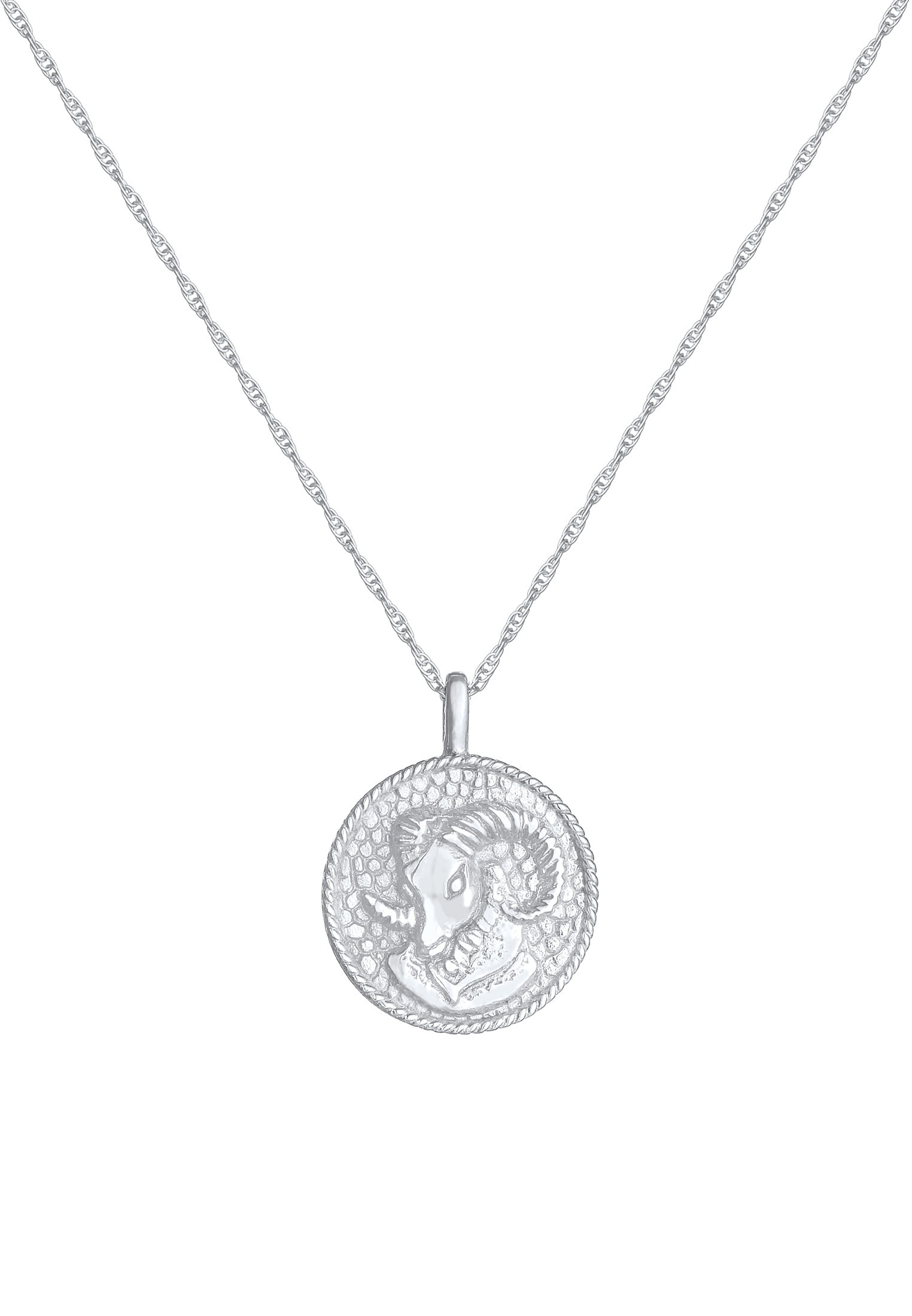 Elli Kette mit Anhänger »Halskette Sternzeichen Widder Astro Münze Antik 925 Silber«