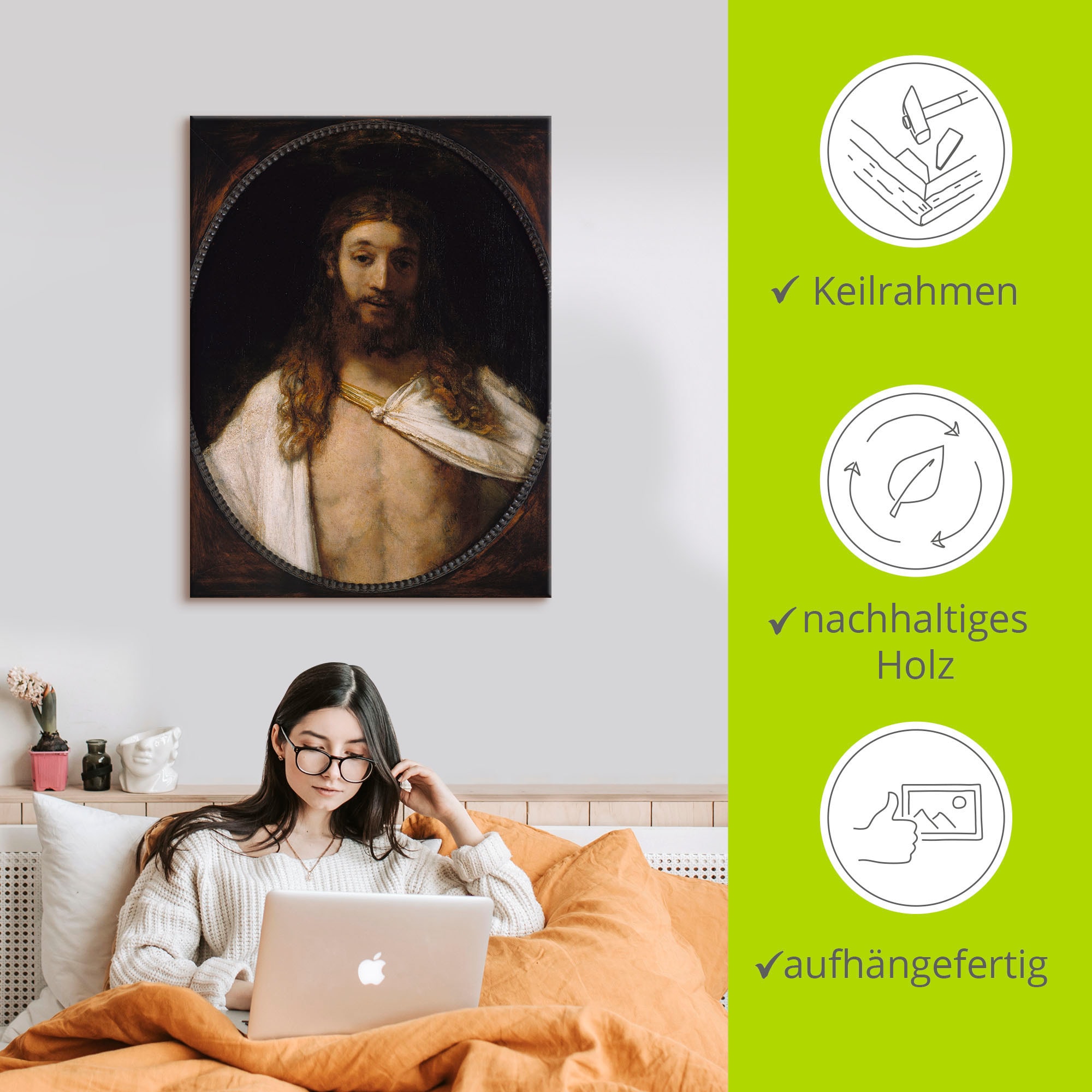 Artland Leinwandbild »Der auferstandene Christus. 1661«, Religion, (1 St.), auf Keilrahmen gespannt