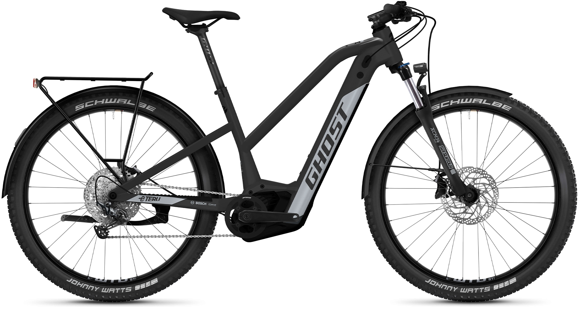 Ghost »E-Teru B Advanced EQ« 12 Gang Shimano SLX RD-M7100 Schaltwerk Kettenschaltung Mittelmotor 250 W Pedelec in grau, Größe 27,5 Zoll (69,85 cm)