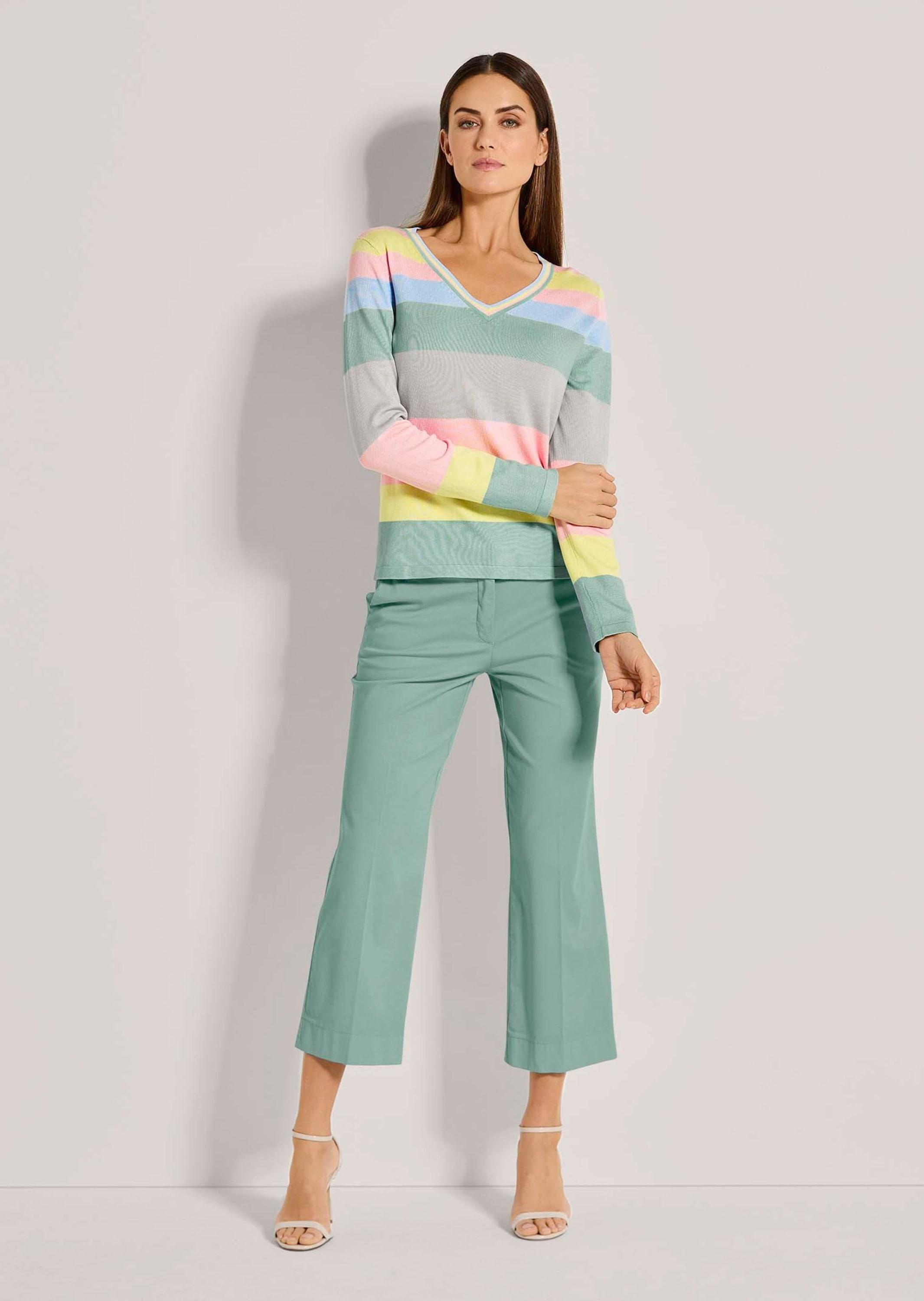 MADELEINE Longpullover »Pullover V-Pullover mit langen Ärmeln«