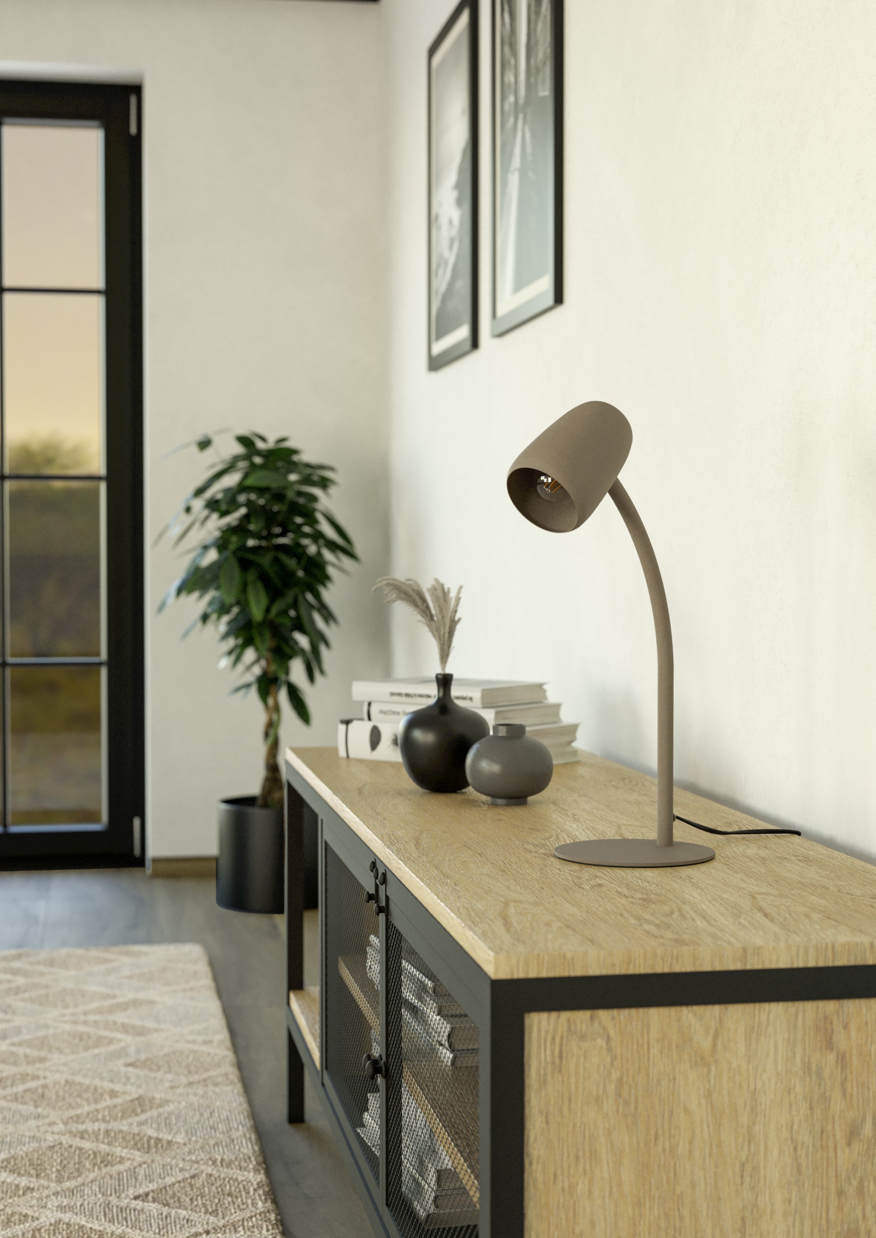 EGLO Tischleuchte »CARLO Tischlampe - Stahl - E14 - 1X18W - IP20« E14 1 Stk. Nachttischlampe, Flexarm, 1,5 m Kabelschalter, L8,5 x B8,5 x H46 cm