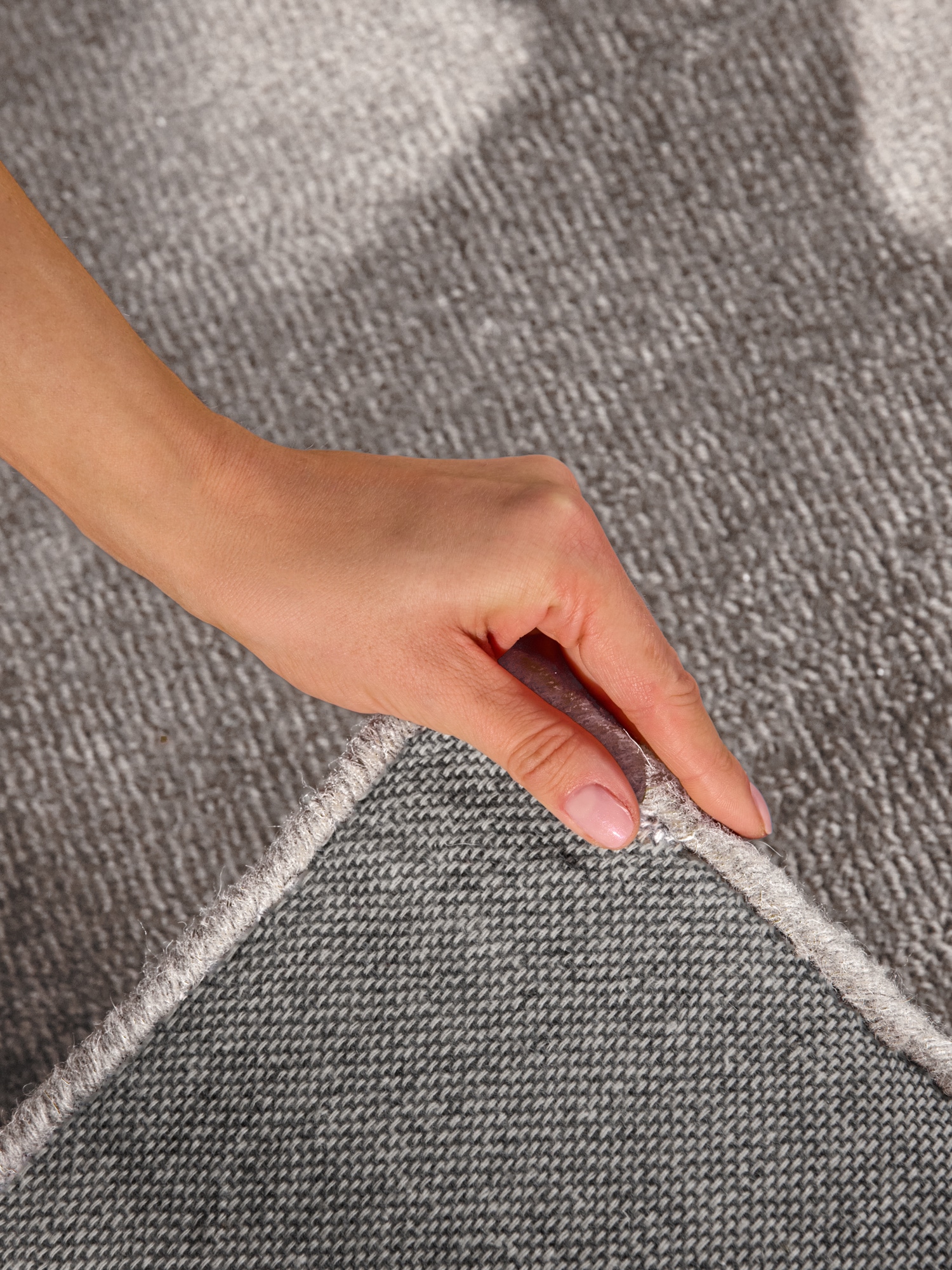 Villeroy & Boch Teppich »Wollteppich Kivi« rechteckig 17 mm Höhe Handgewebt, Wolle, Bordüre, Einfarbig, Läufer, Wohnzimmer, Modern