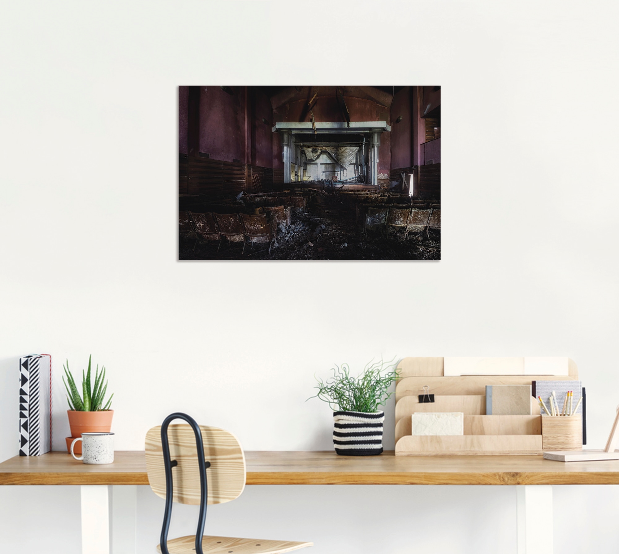 Artland Alu-Dibond-Druck »Lost Place - Kino - verlassene Orte« Gebäude 1 Stk. tlg. für Innen- und Außenbereich geeignet, Outdoorbild