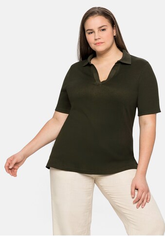 Sheego T-Shirt, mit Polokragen, leicht tailliert kaufen