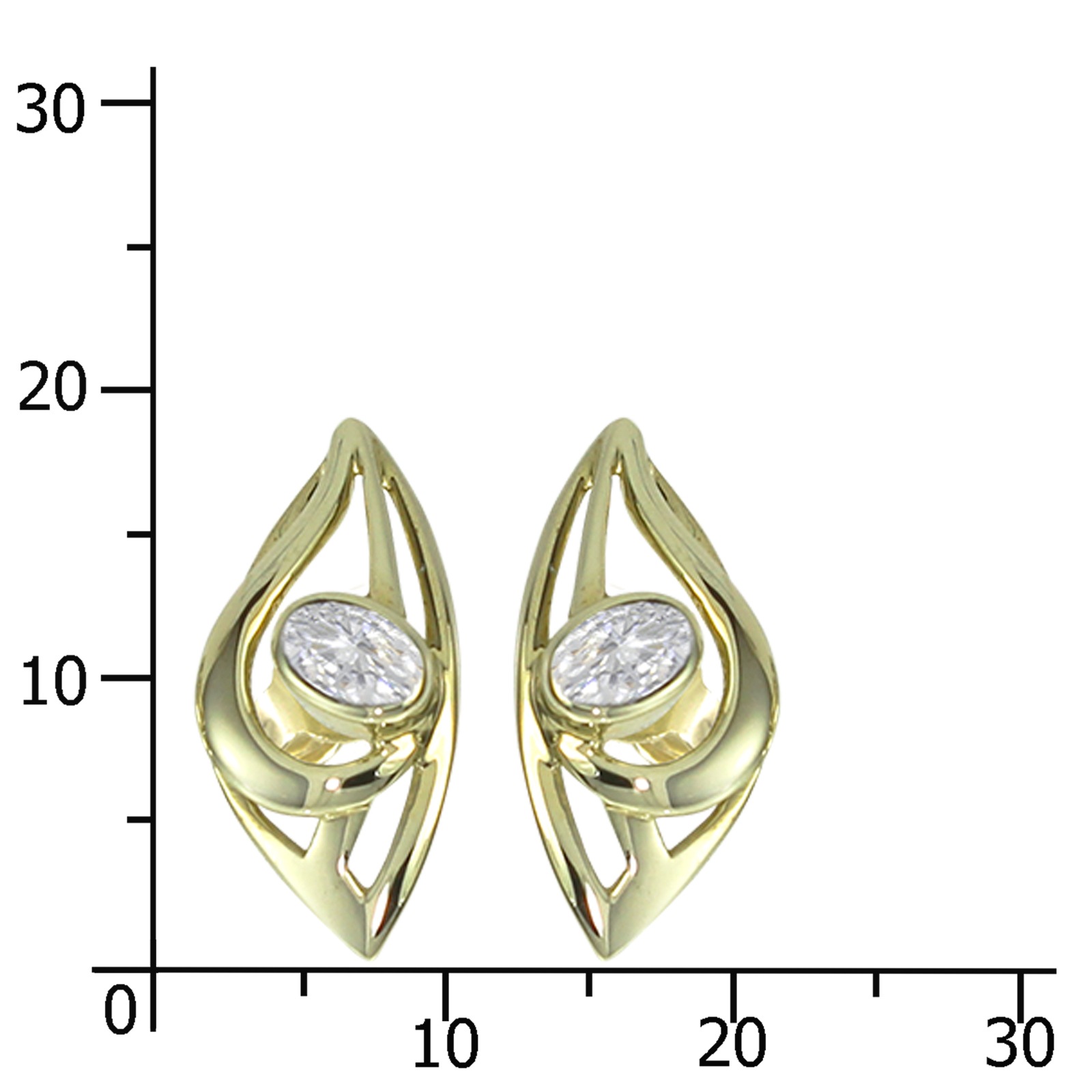 OSTSEE-SCHMUCK Paar Ohrstecker »- Sabia - Gold 333/000 - Zirkonia«