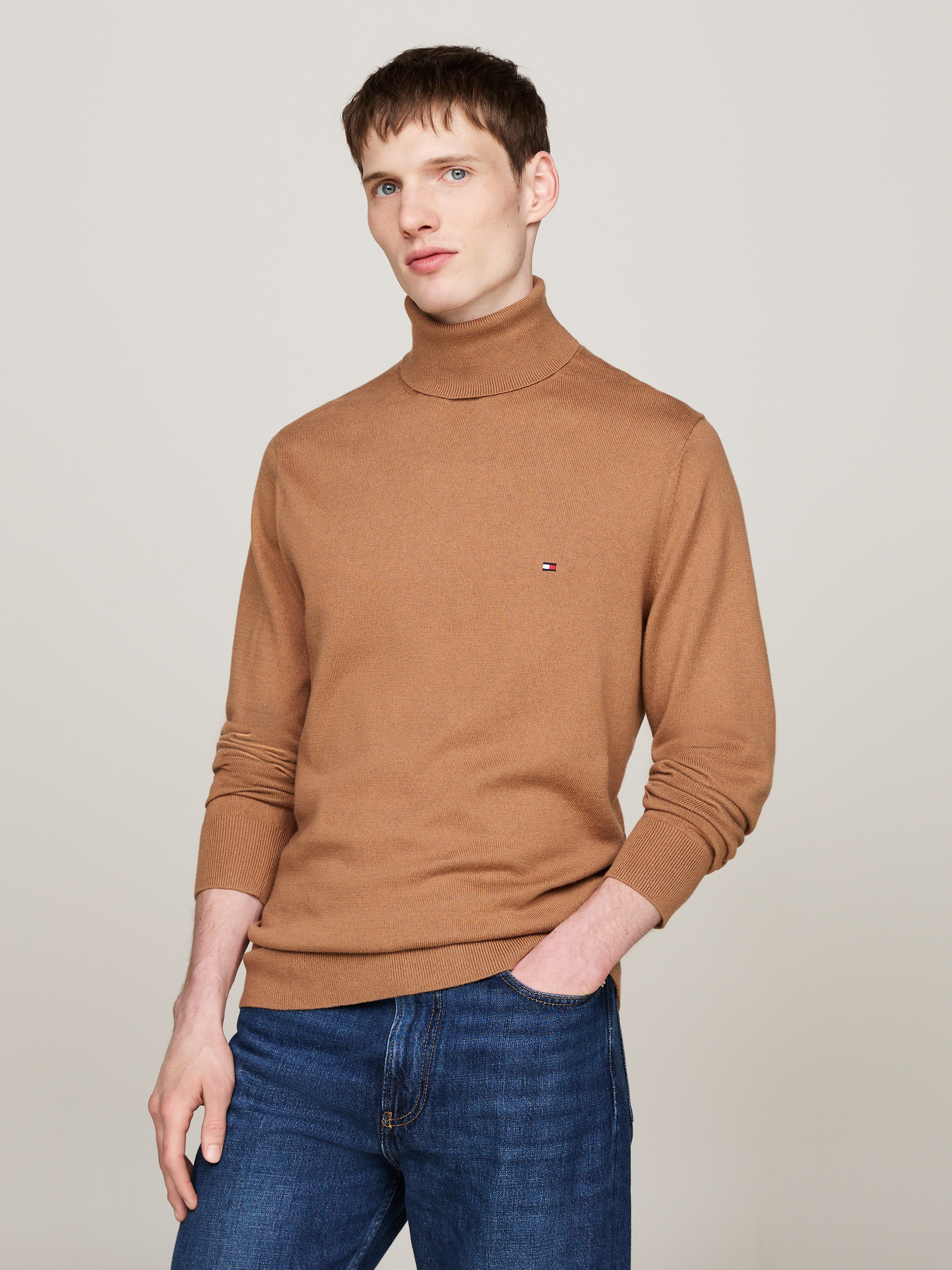 Tommy Hilfiger Rollkragenpullover »PIMA ORG CTN CASHMERE ROLL NECK«