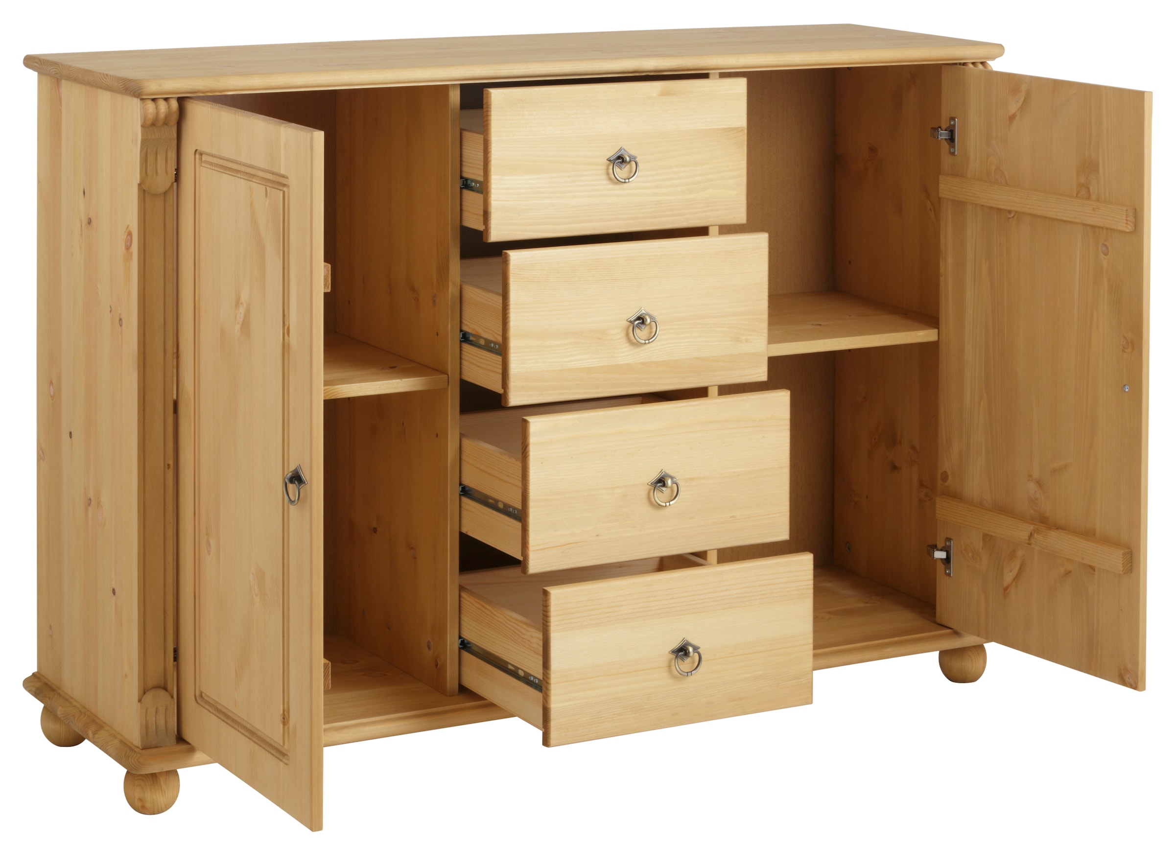 Home affaire Kombikommode »Tessin; Buffetunterschrank, klassischer Landhausstil« aus massiver, FSC®-zertifizierter Kiefer, 128cm breit