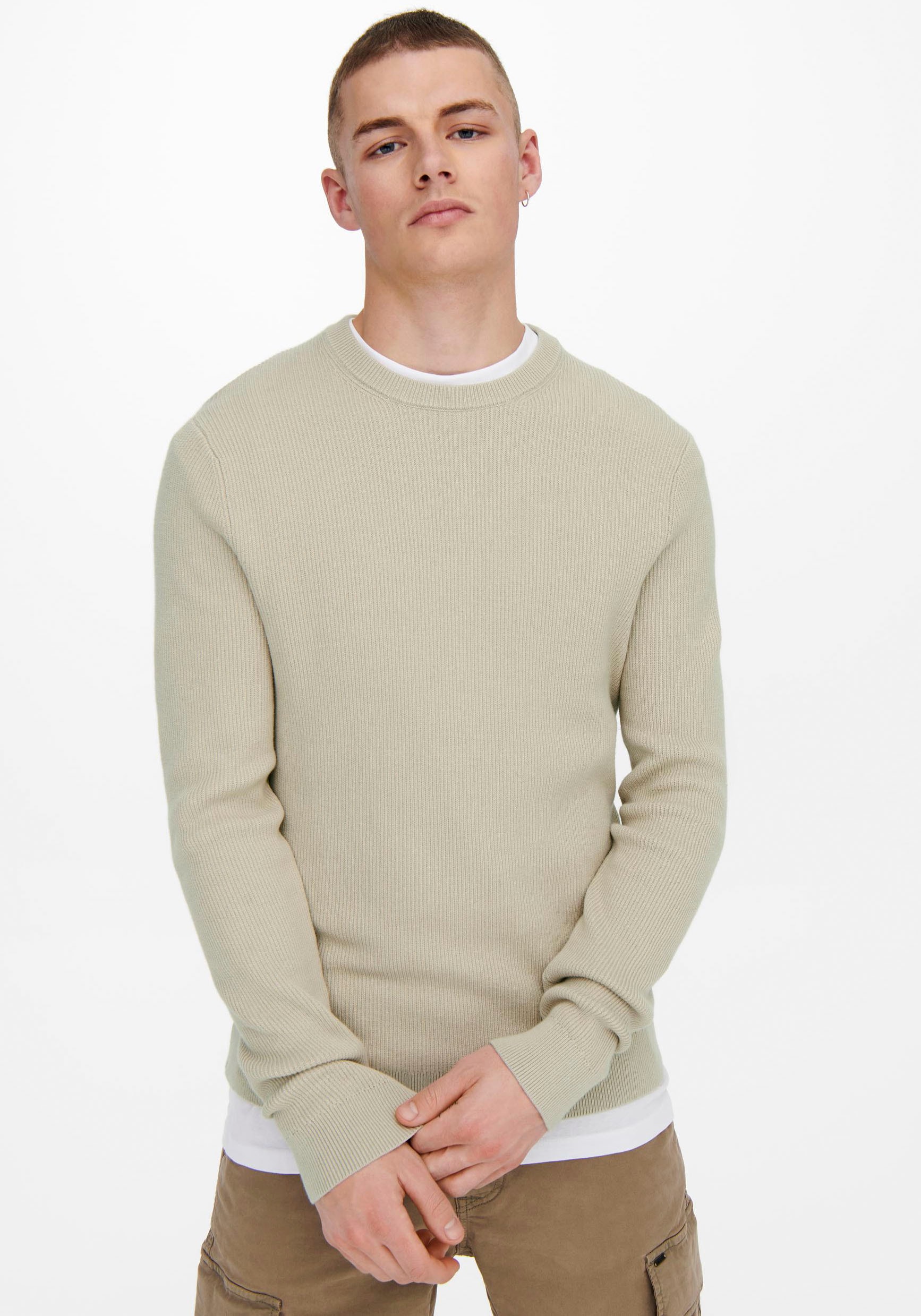 ONLY & SONS Strickpullover, im Strukturmuster