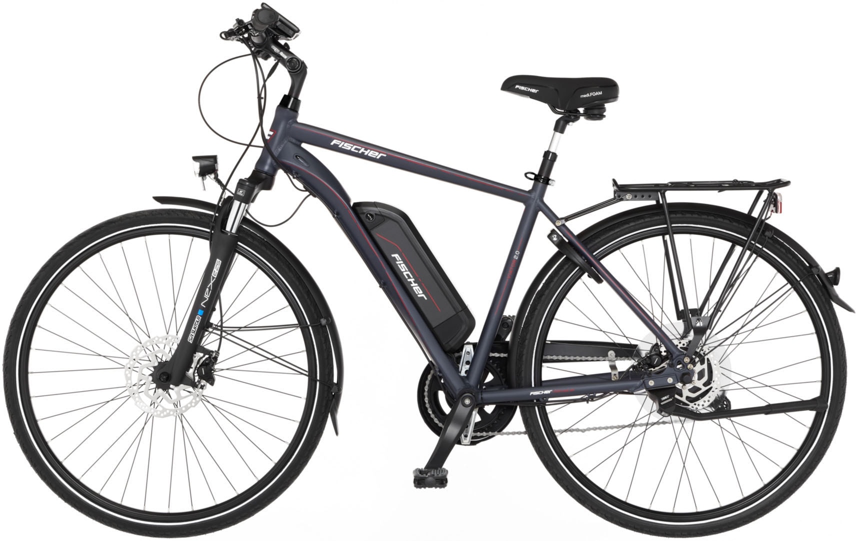 FISCHER Fahrrad E-Bike »VIATOR 2.0 557 50«, 8 Gang, Shimano, Acera Kettenschaltung, (mit Akku-Ladegerät-mit Werkzeug), Pedelec, Elektrofahrrad für Herren