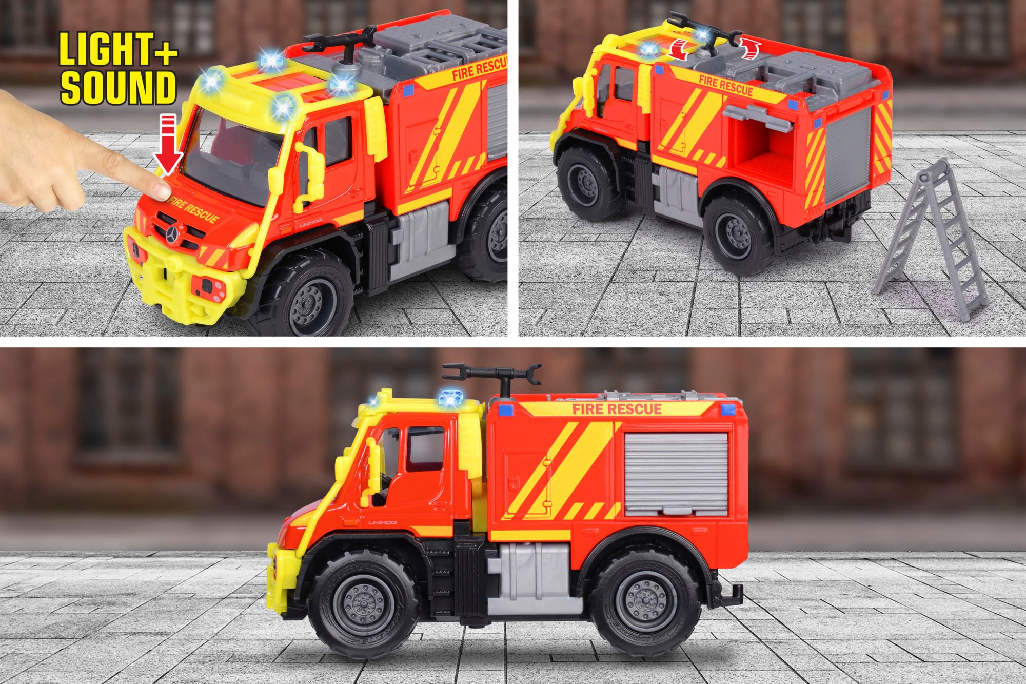 majORETTE Spielzeug-Feuerwehr »Unimog U530 Fire Truck«, mit Licht und Sound