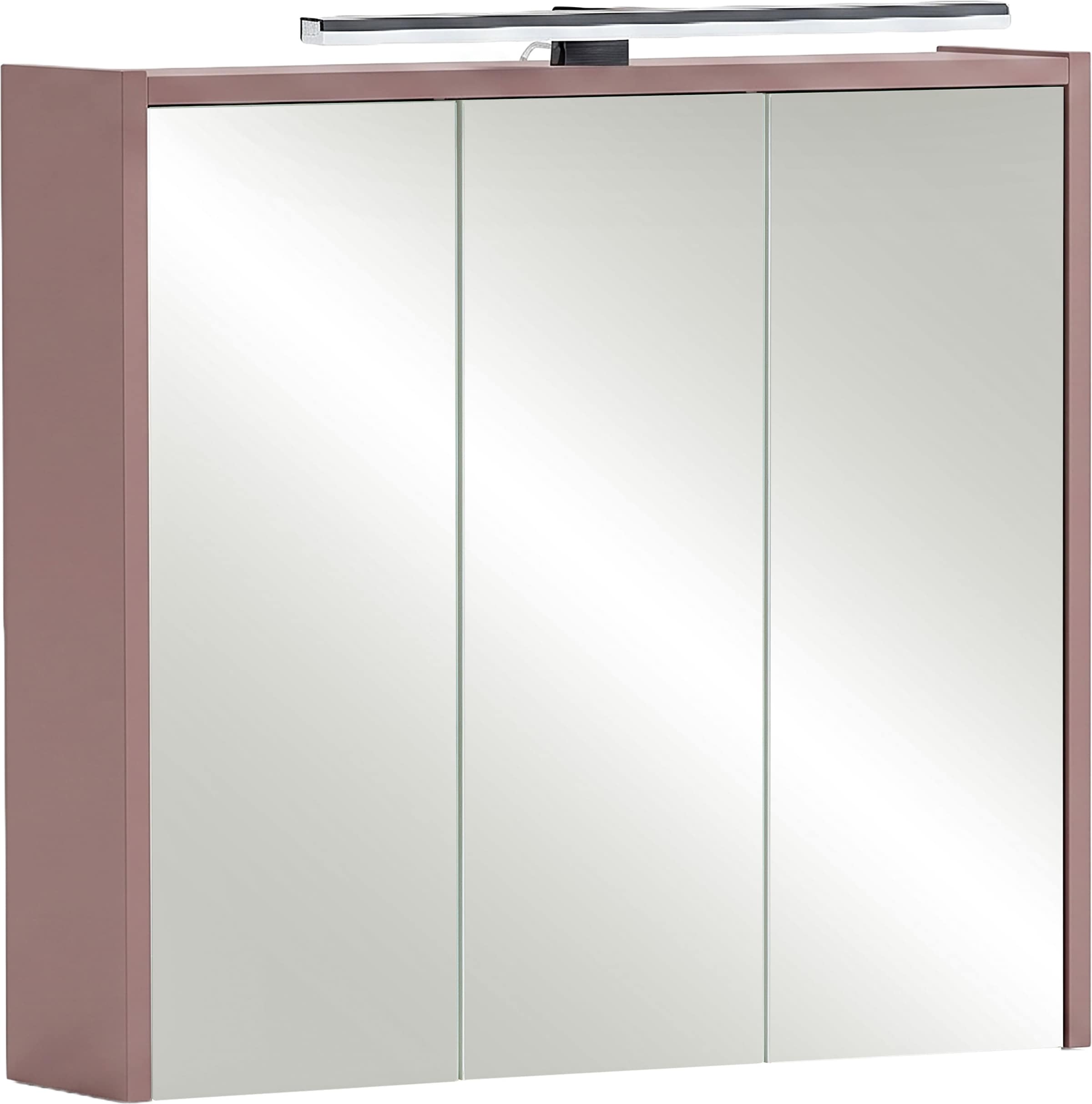 Schildmeyer Spiegelschrank »PIAZZA, inkl. Beleuchtung, Breite 65 cm, 3 Türen, MADE IN GERMANY« 1 Stk. tlg. Schalter-/Steckdosenkombination hinter der Tür, MADE IN GERMANY